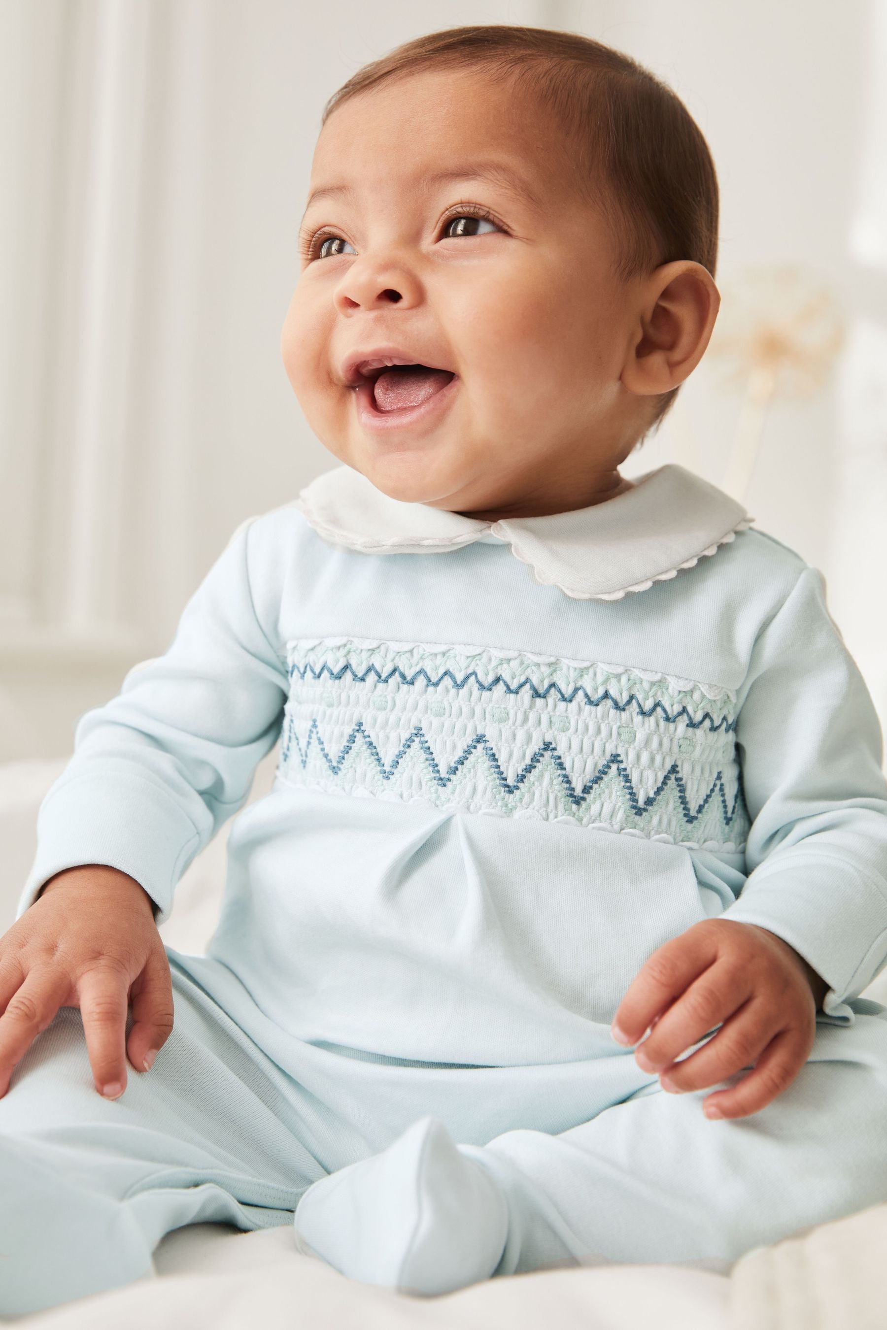 Blue Smart Single Sleepsuit (0-2yrs)