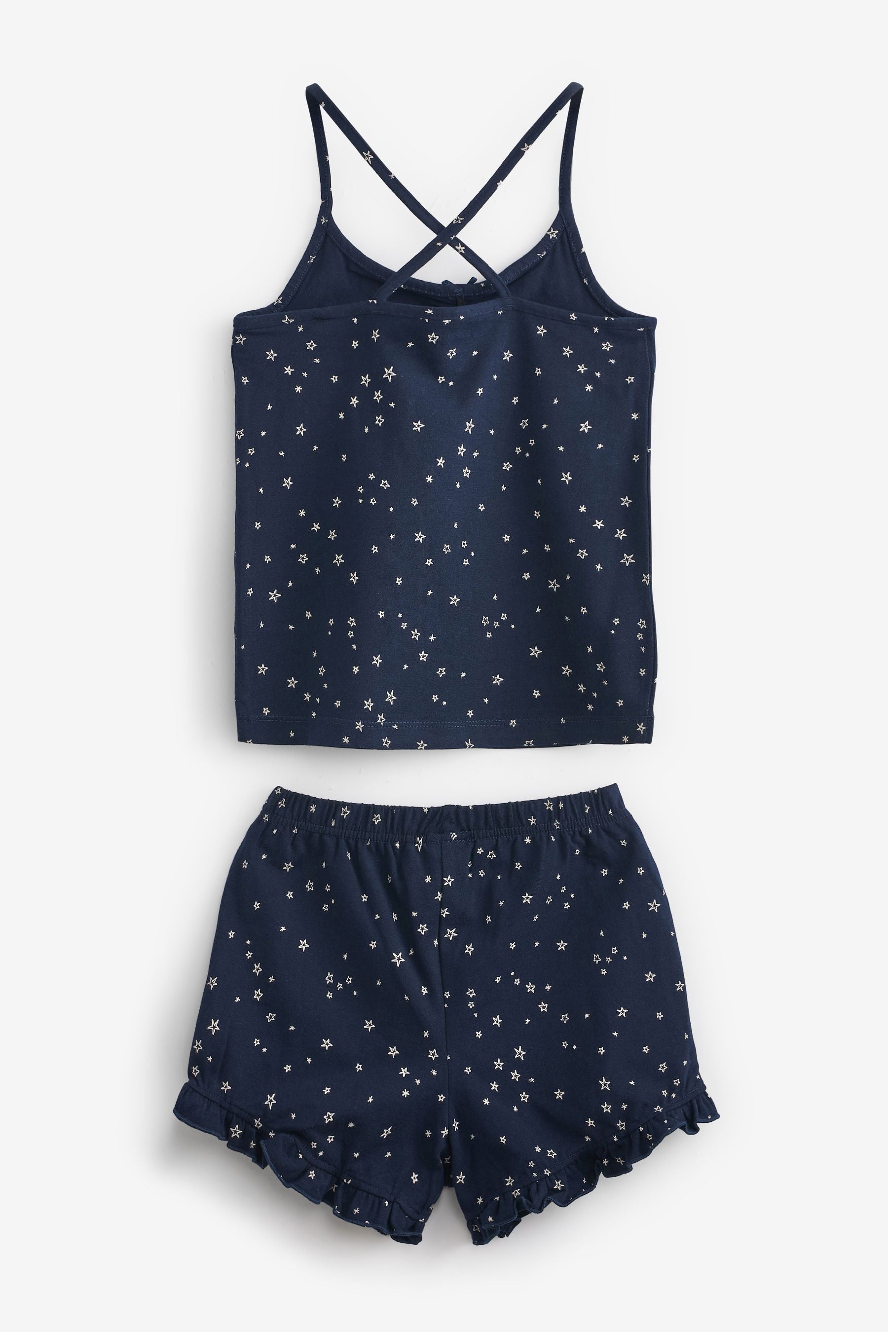 Navy Blue Spot/Stripe 3 Pack Short Cami Pyjamas (3-16yrs)