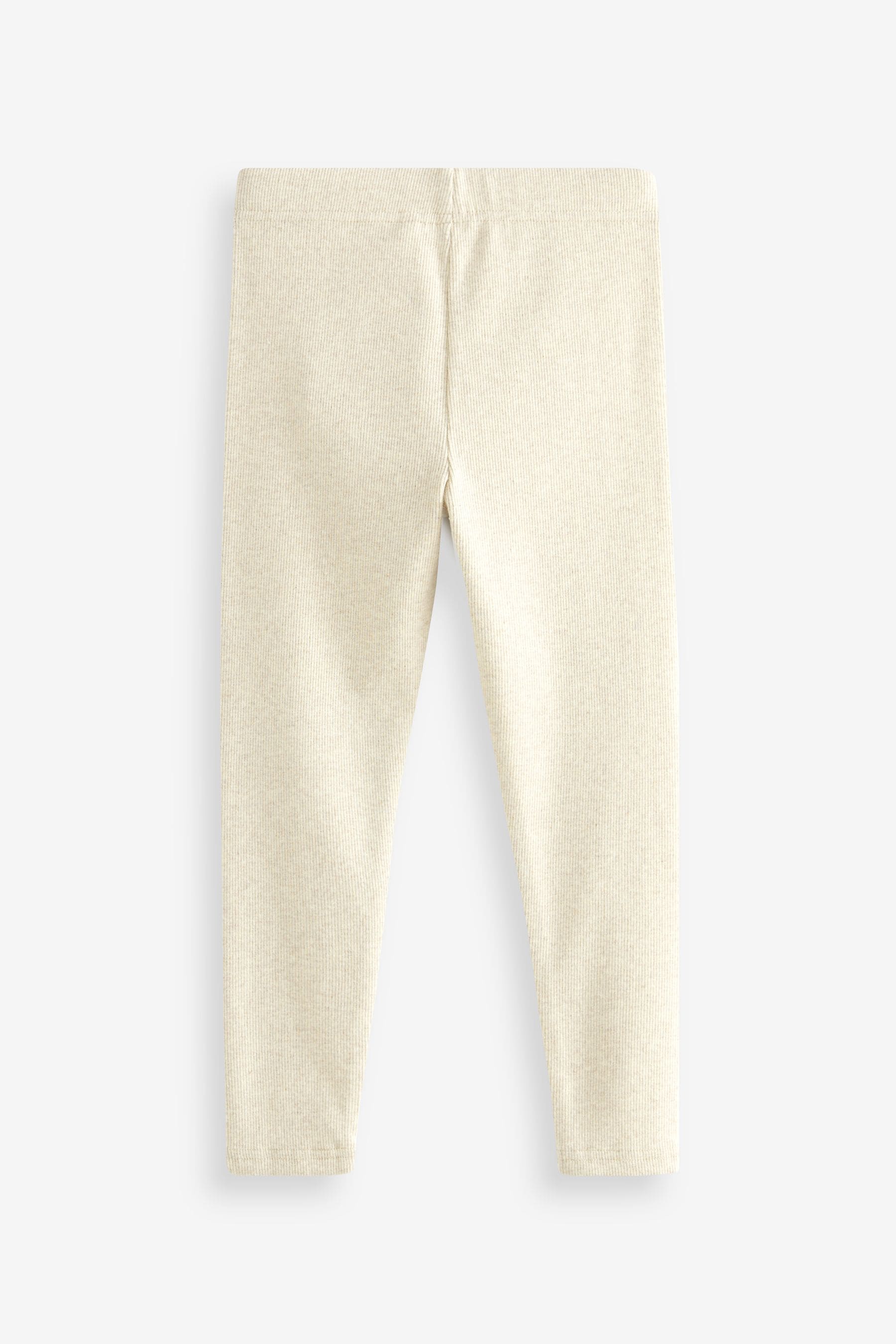 Neutral Oatmeal Marl Soft Ribbed Leggings (3-16yrs)