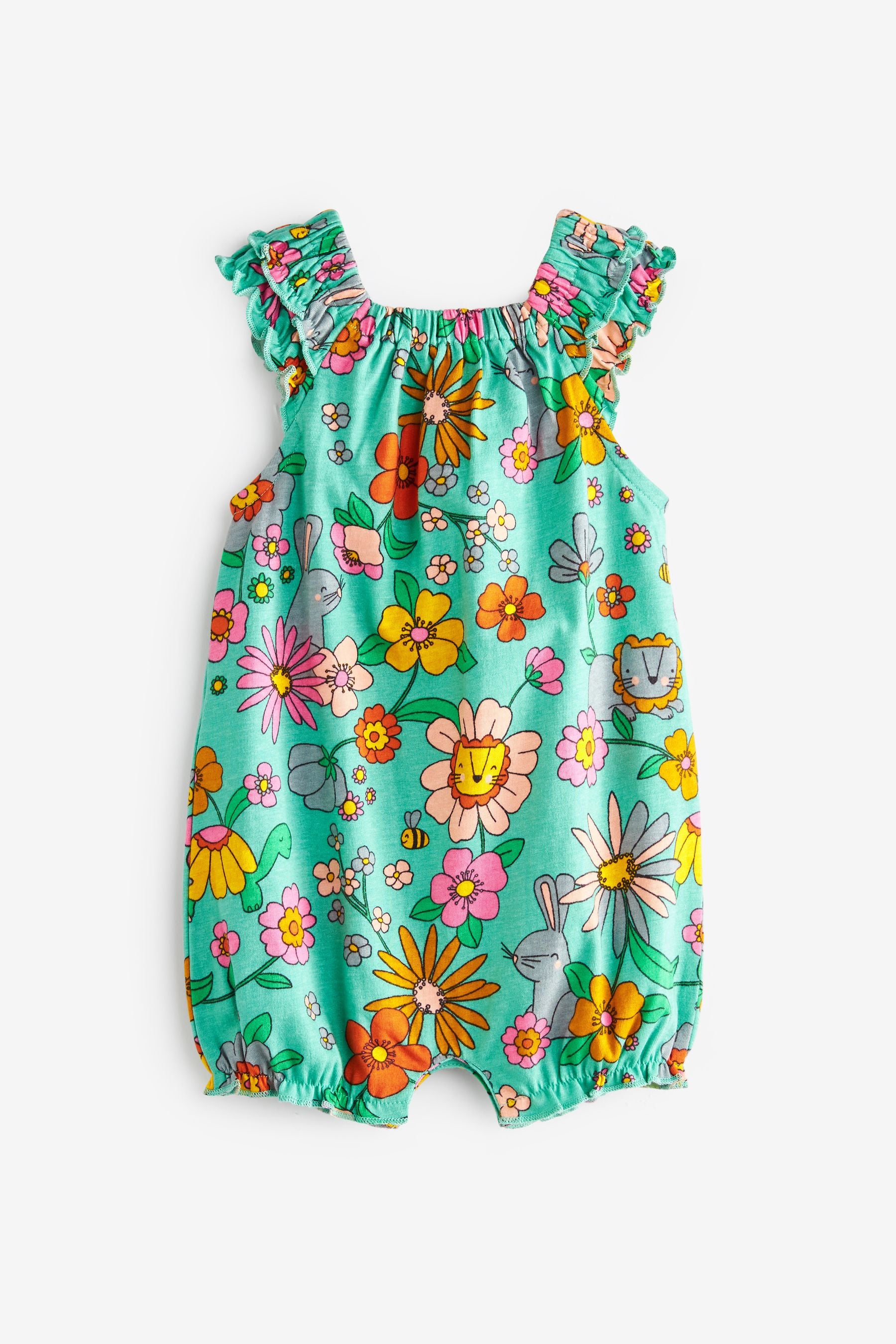 Green Floral Baby Single Romper (0mths-3yrs)