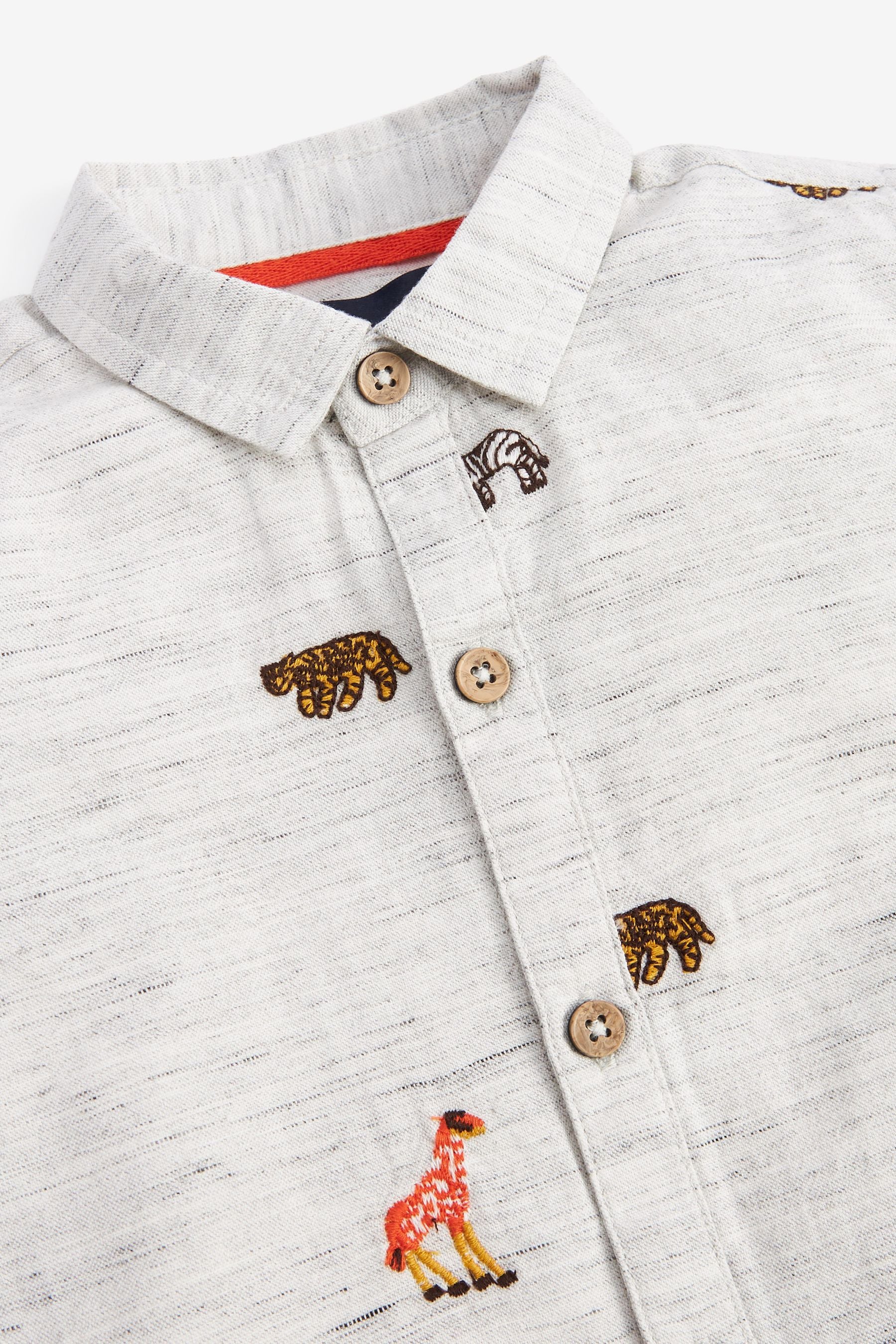 Neutral Embroidered Animal Shirt Shirt (3mths-7yrs)