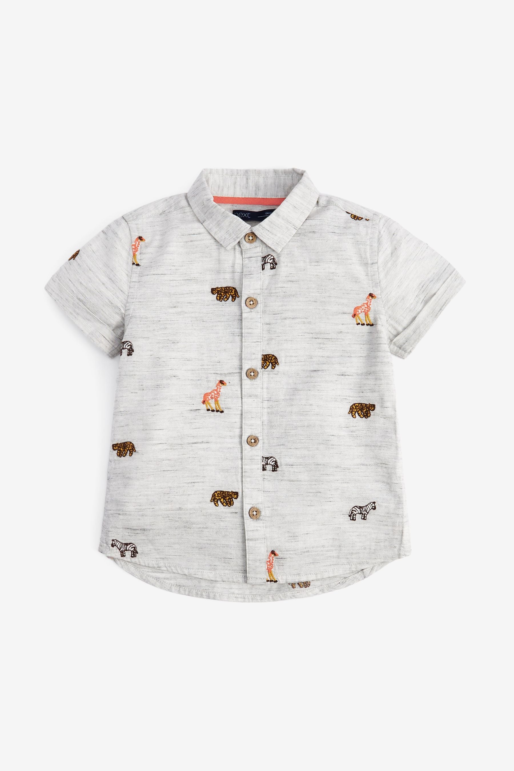 Neutral Embroidered Animal Shirt Shirt (3mths-7yrs)