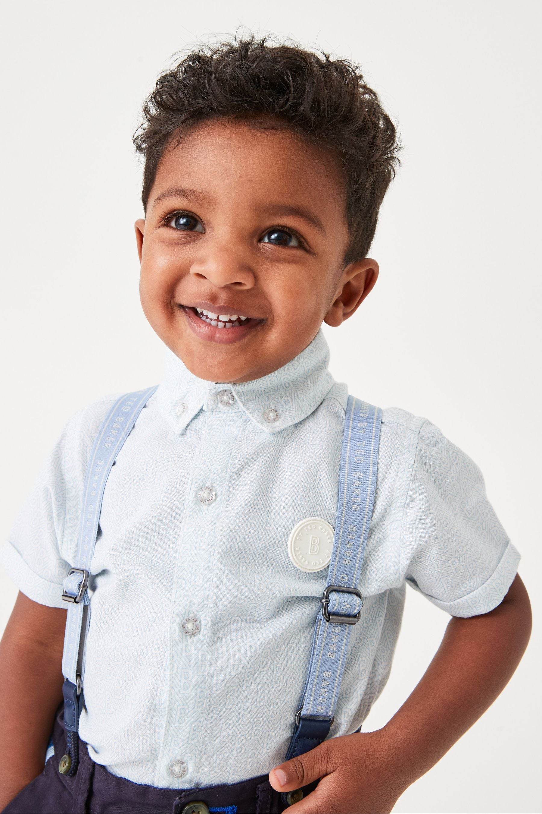 Baker by Ted Baker Navy Chino Shirt And Braces Set