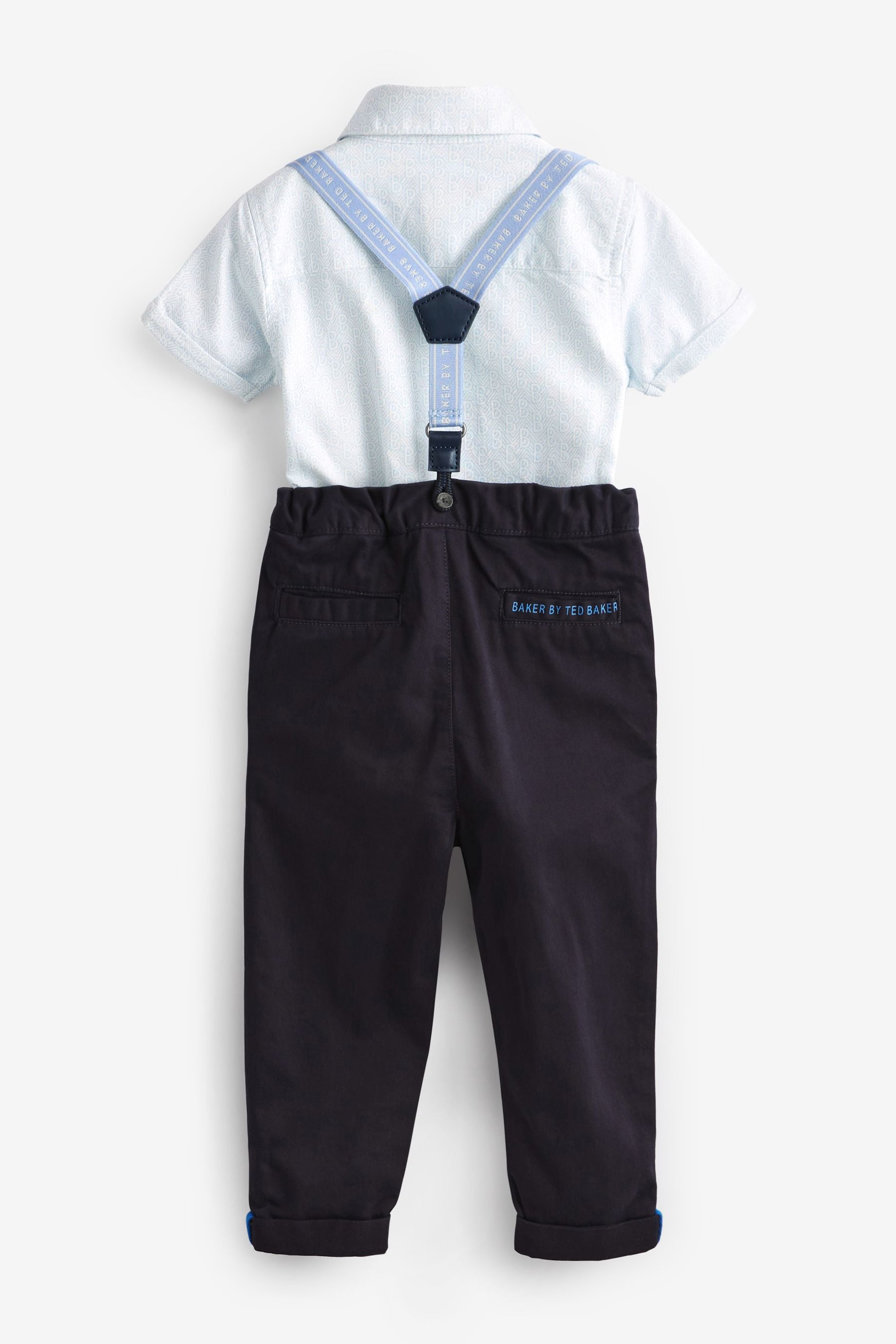 Baker by Ted Baker Navy Chino Shirt And Braces Set