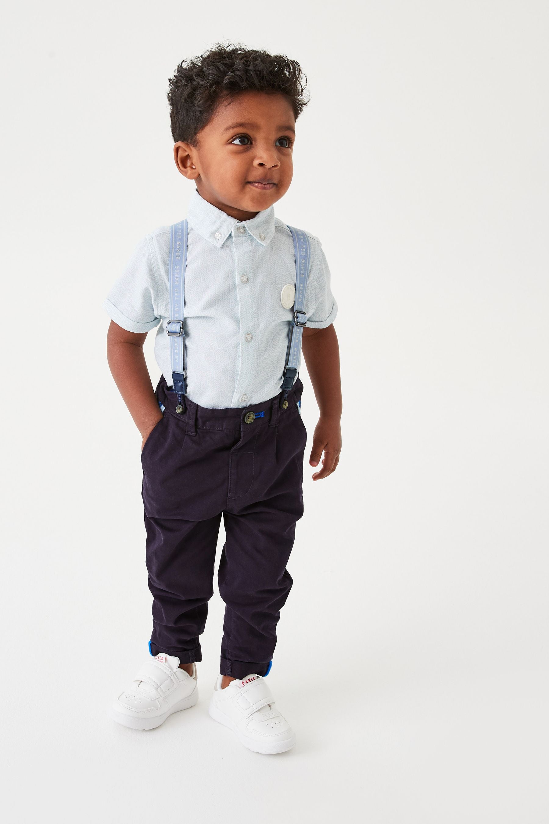 Baker by Ted Baker Navy Chino Shirt And Braces Set