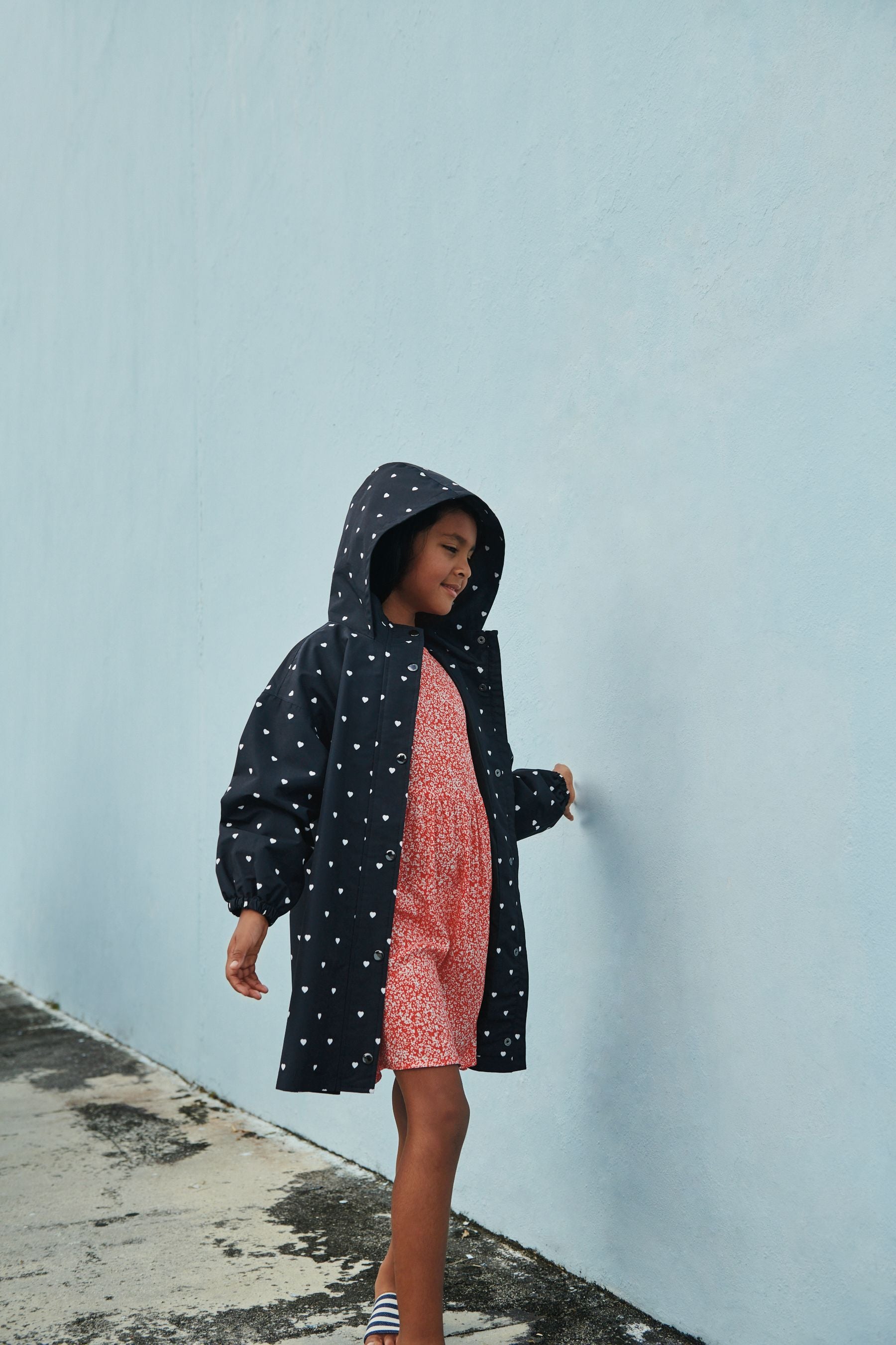 Navy Blue Waterproof Printed Cagoule (3-16yrs)