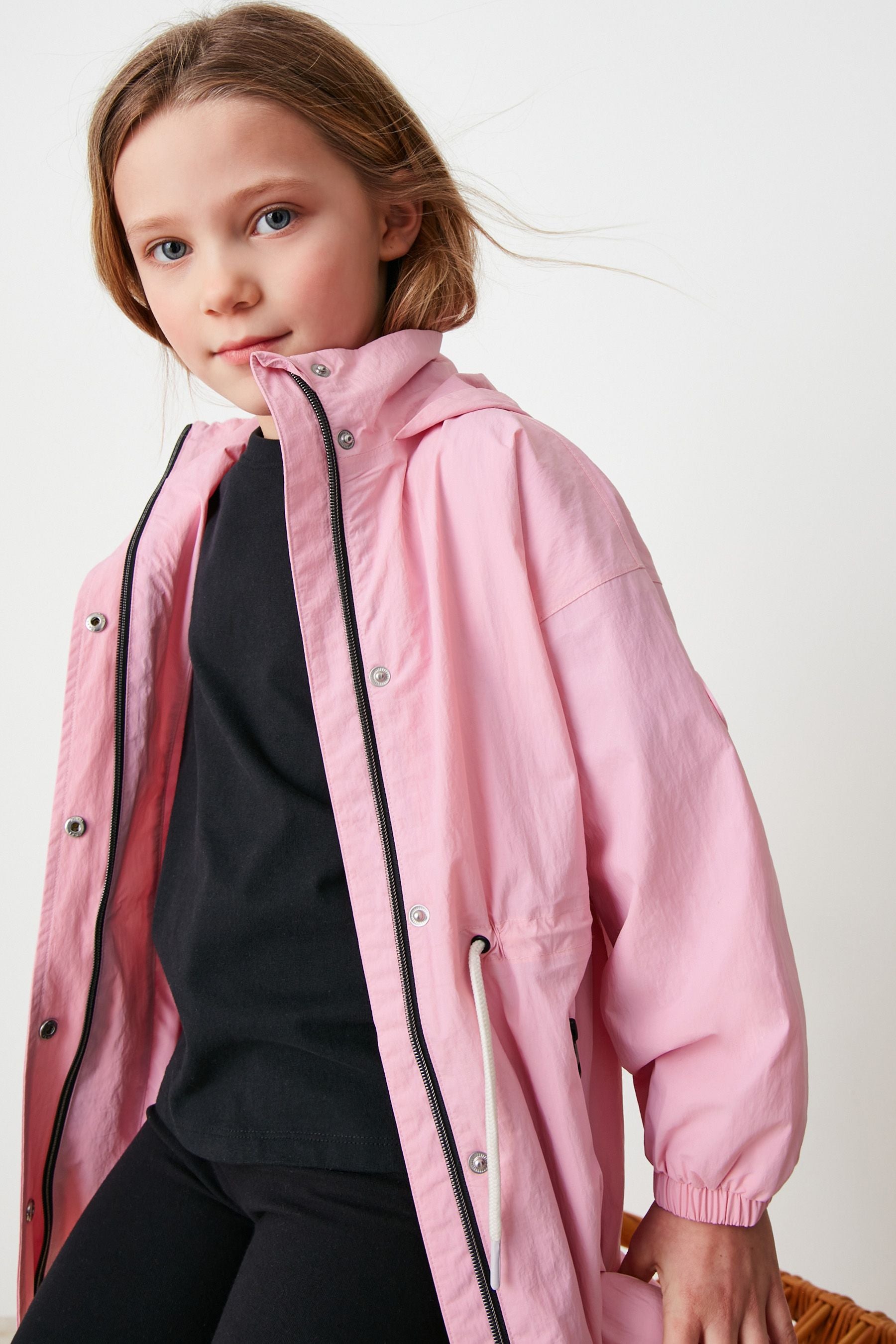 Pink Waterproof Longline Cagoule (3-16yrs)