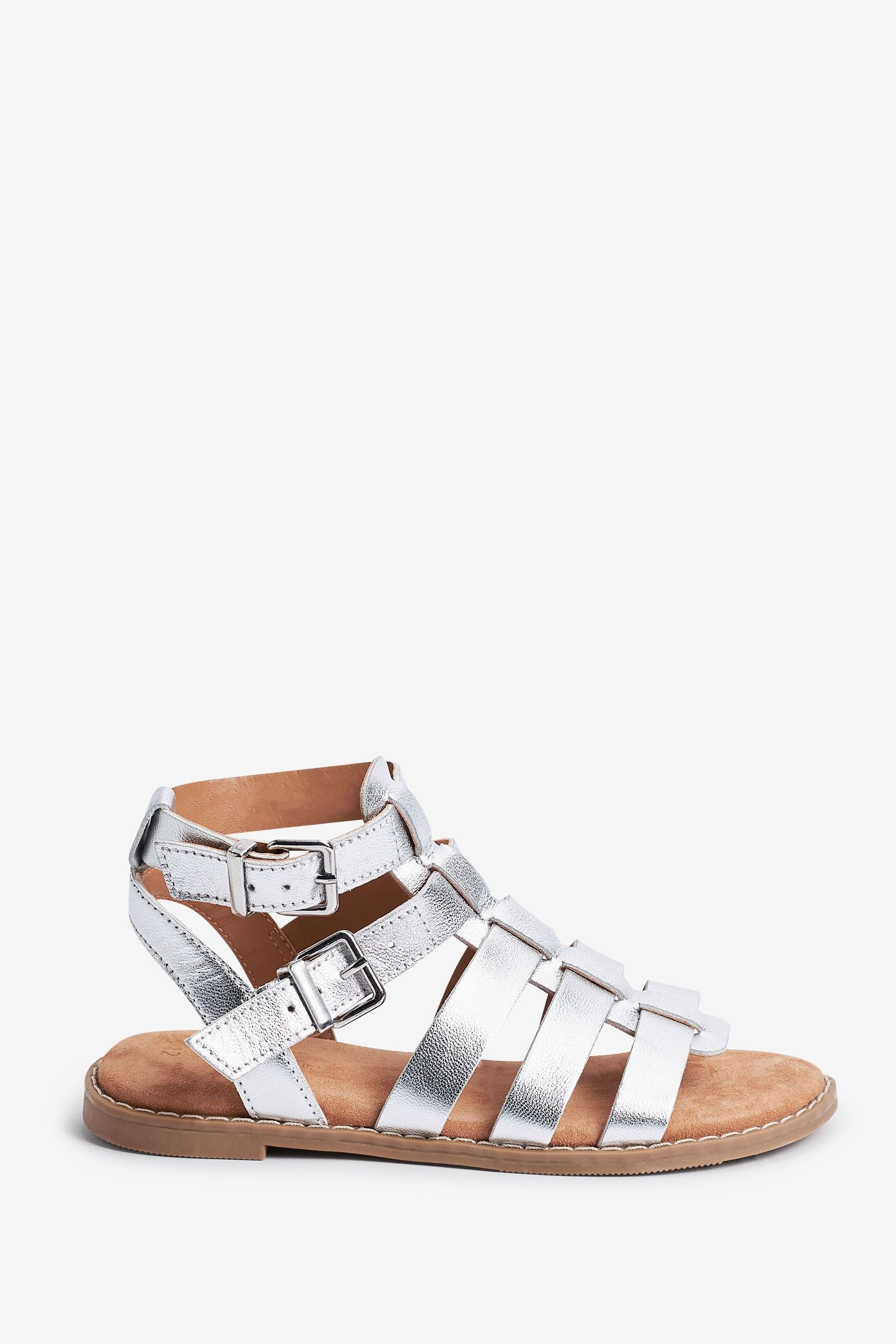 Silver Leather Premium Gladiator Sandals