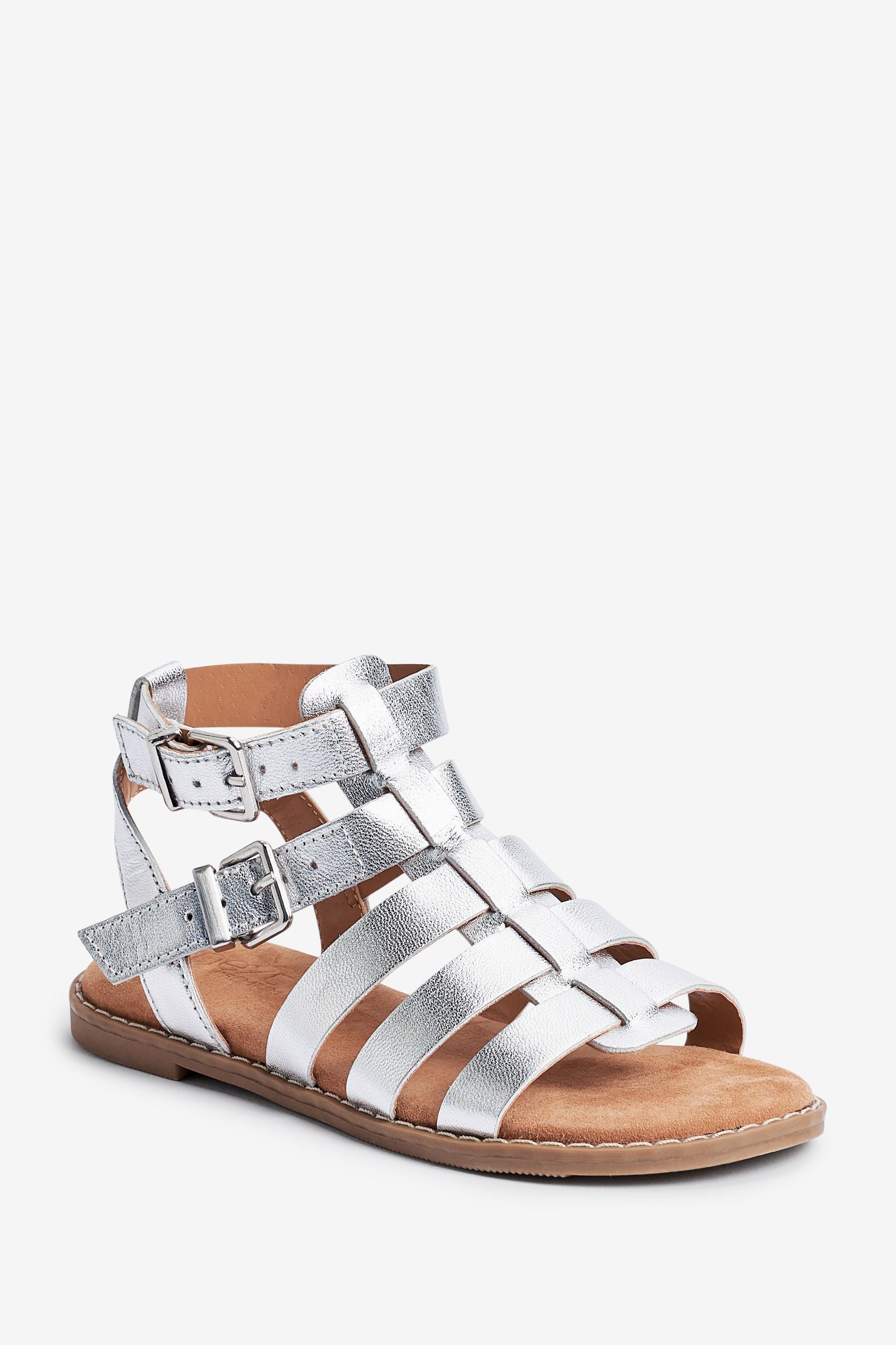 Silver Leather Premium Gladiator Sandals