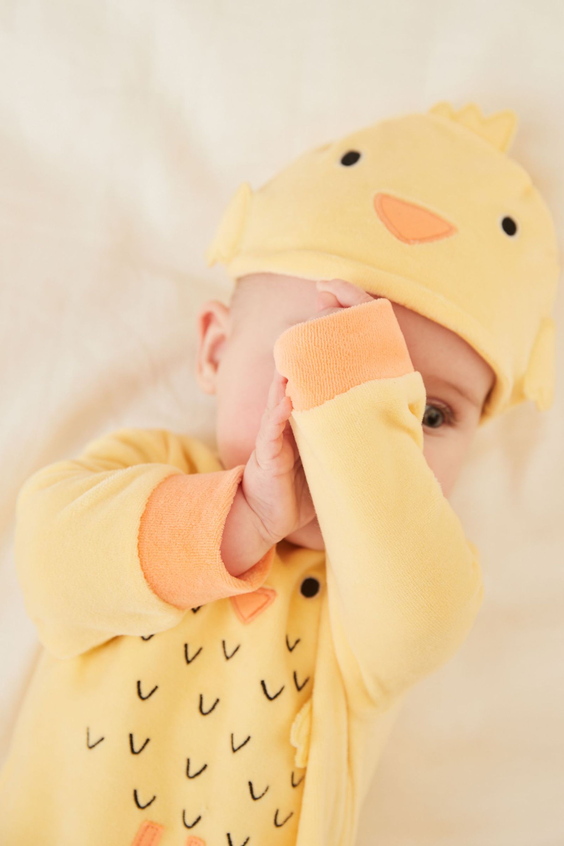 Yellow Baby Chick Dress Up Sleepsuit (0-2yrs)