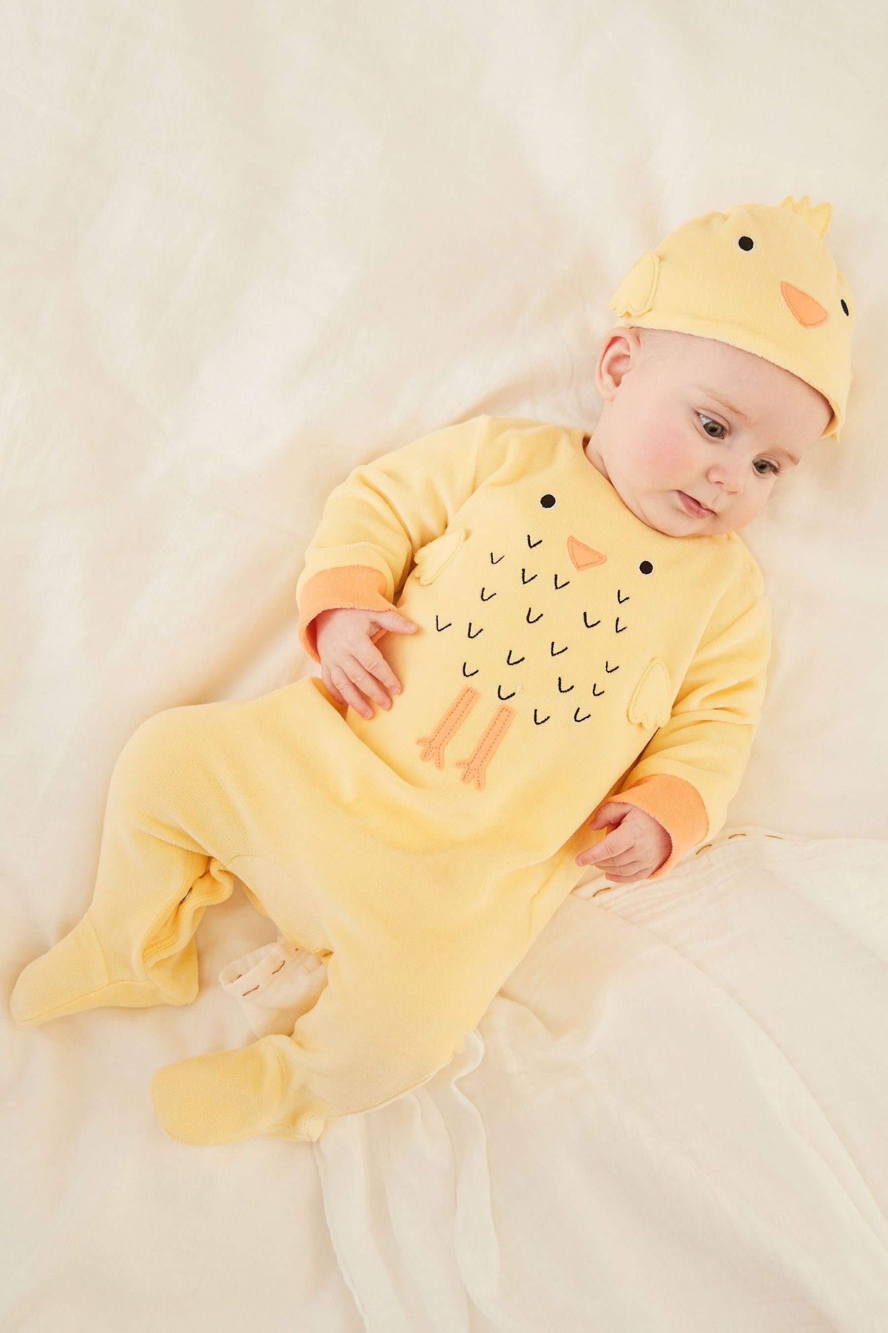 Yellow Baby Chick Dress Up Sleepsuit (0-2yrs)