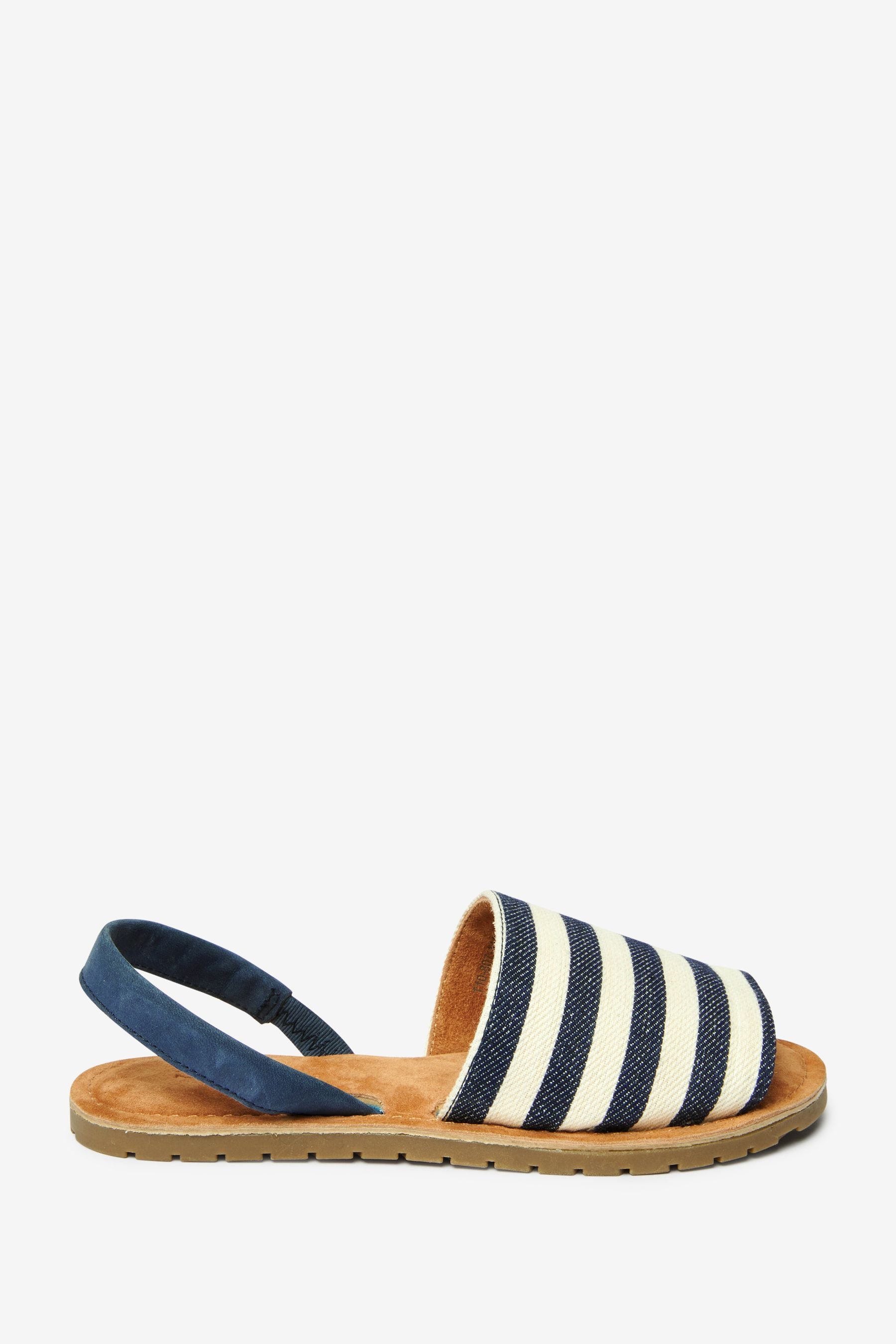 Navy Blue Peep Toe Sandals