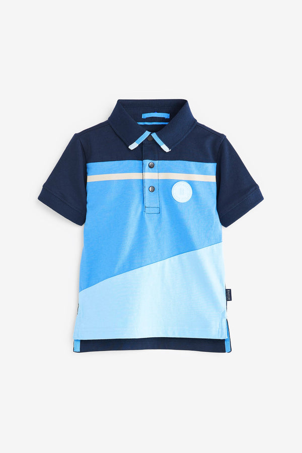 Baker by Ted Baker Blue Colourblock Polo Shirt