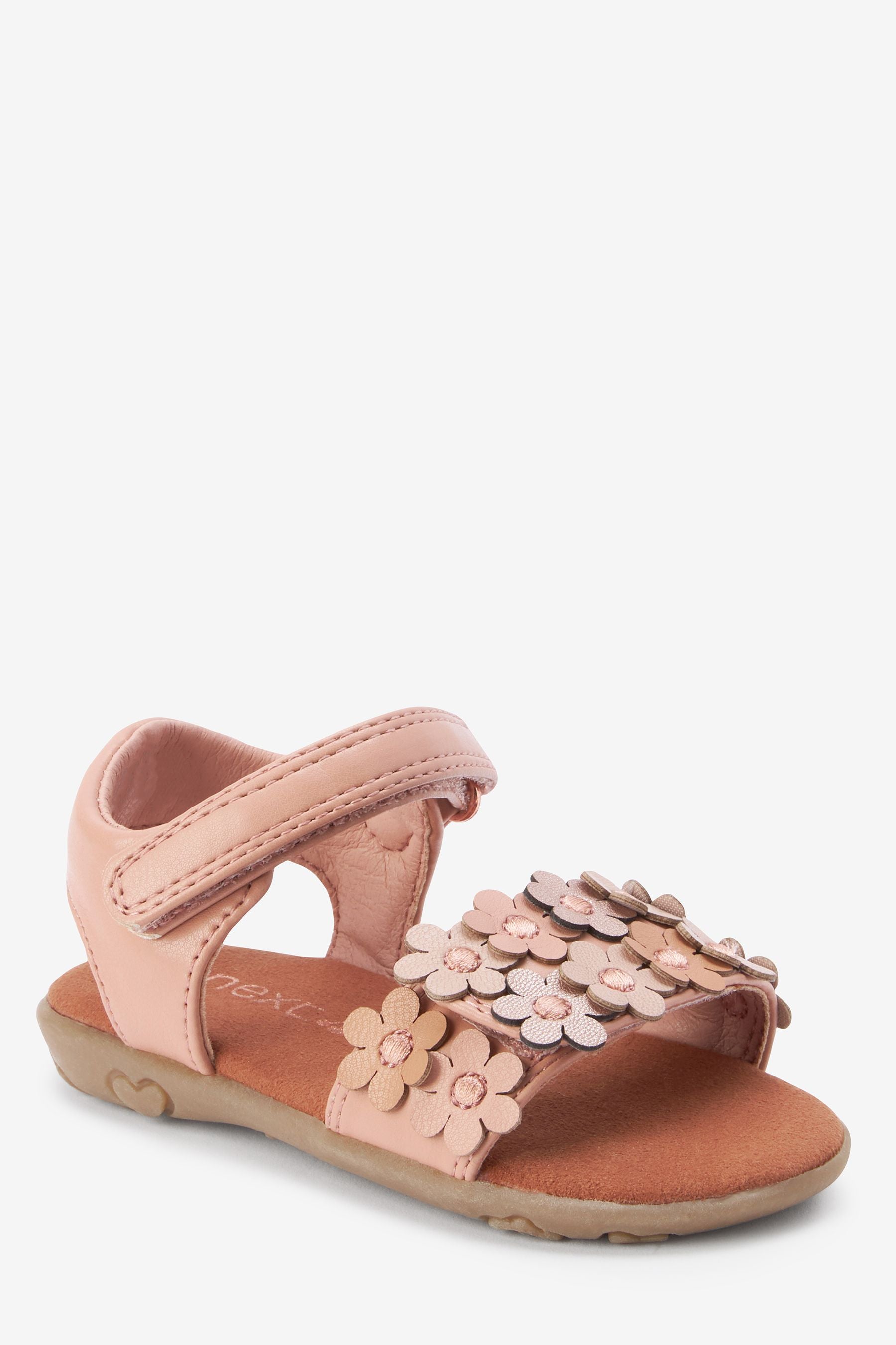 Pink Adjustable Flower Strap Sandals