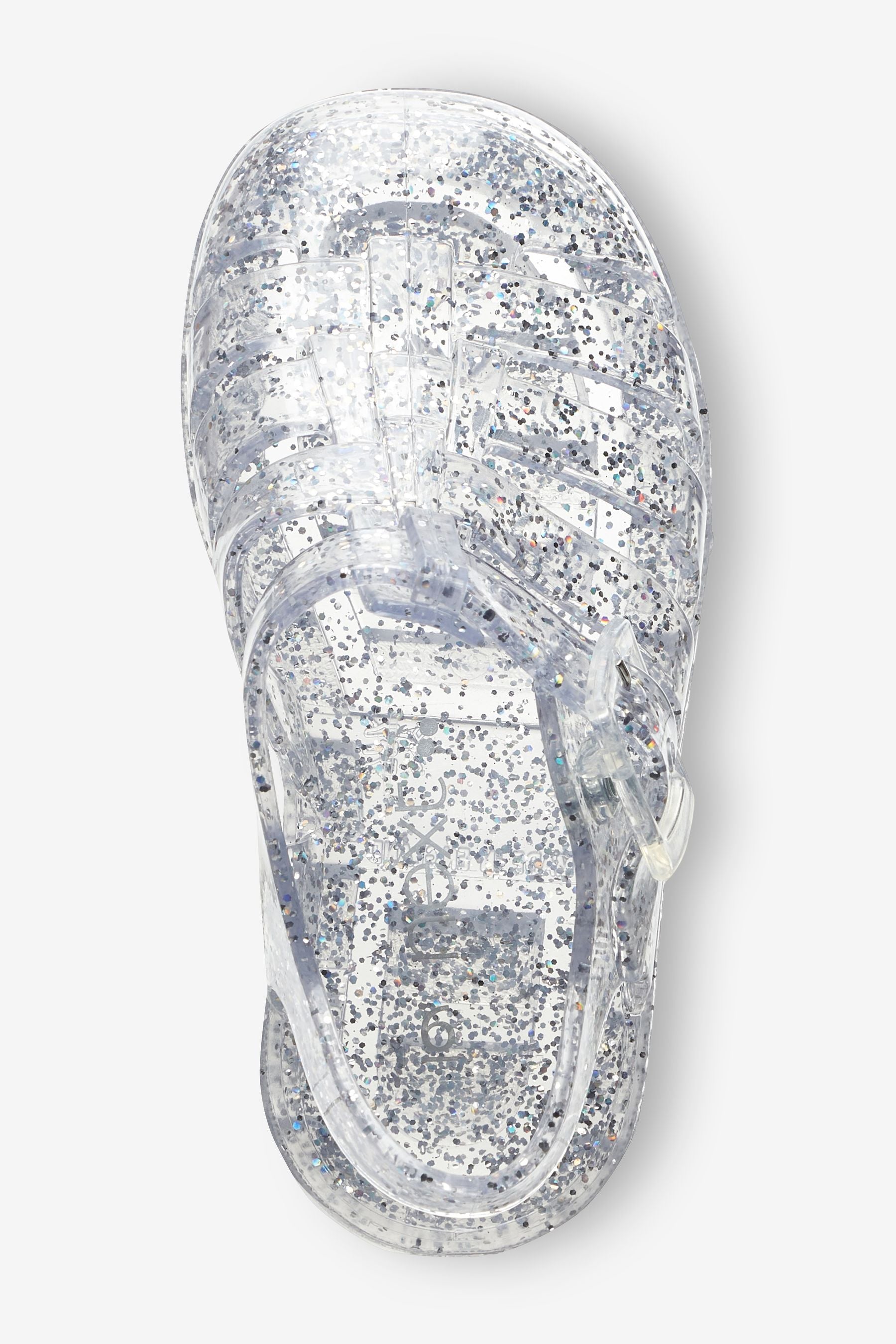 Silver Glitter Jelly Sandals