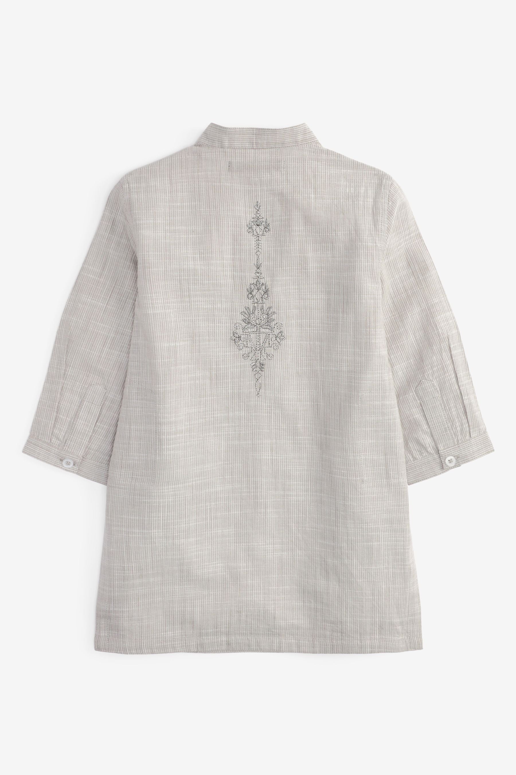 Grey Embroidered Boys Kurta (3mths-7yrs)