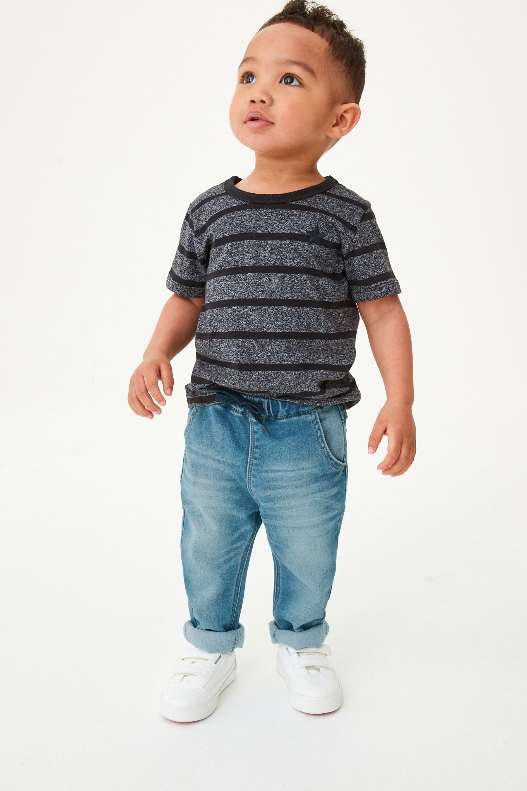 Mid Blue Denim Super Soft Pull-On Jeans With Stretch (3mths-7yrs)