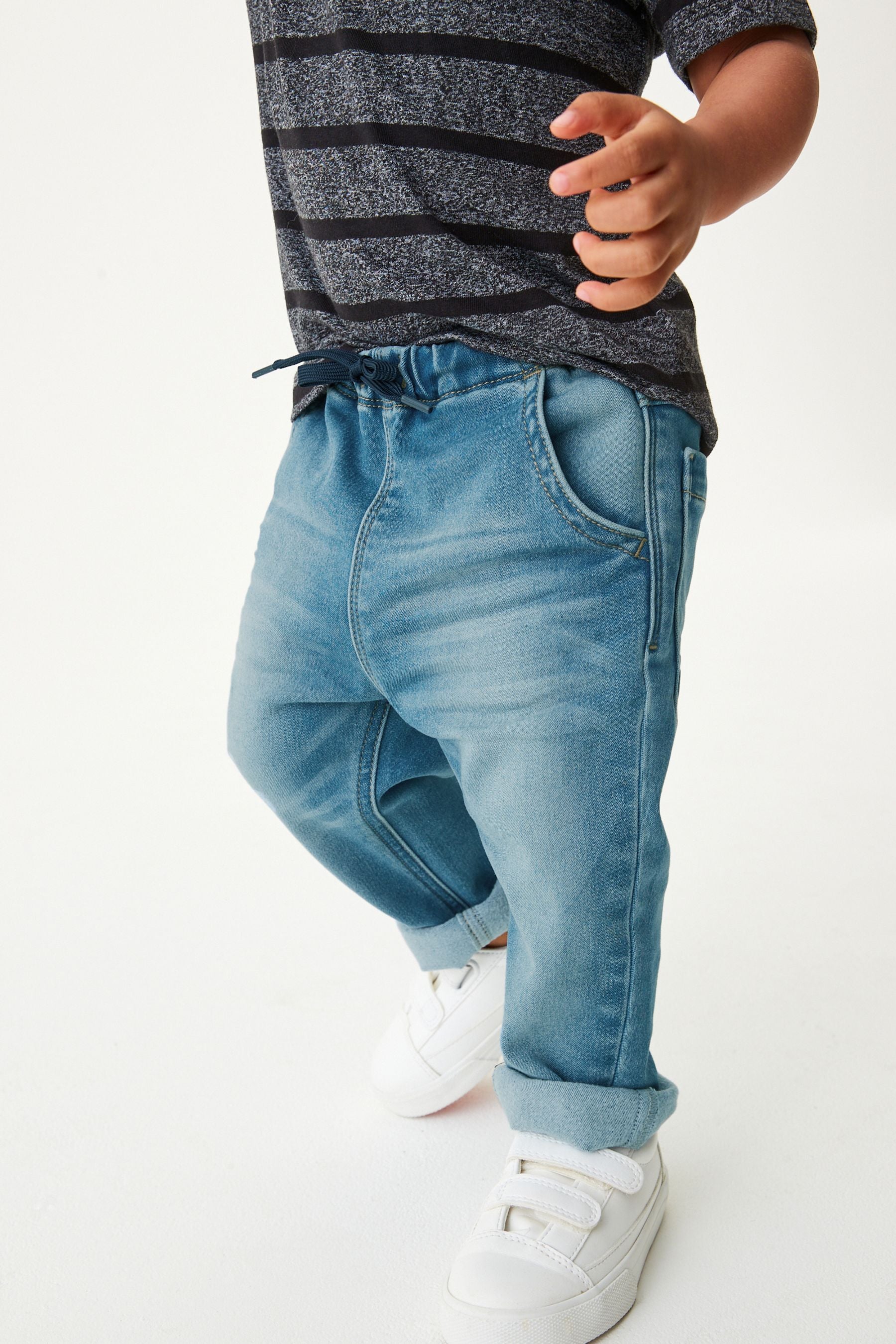 Mid Blue Denim Super Soft Pull-On Jeans With Stretch (3mths-7yrs)