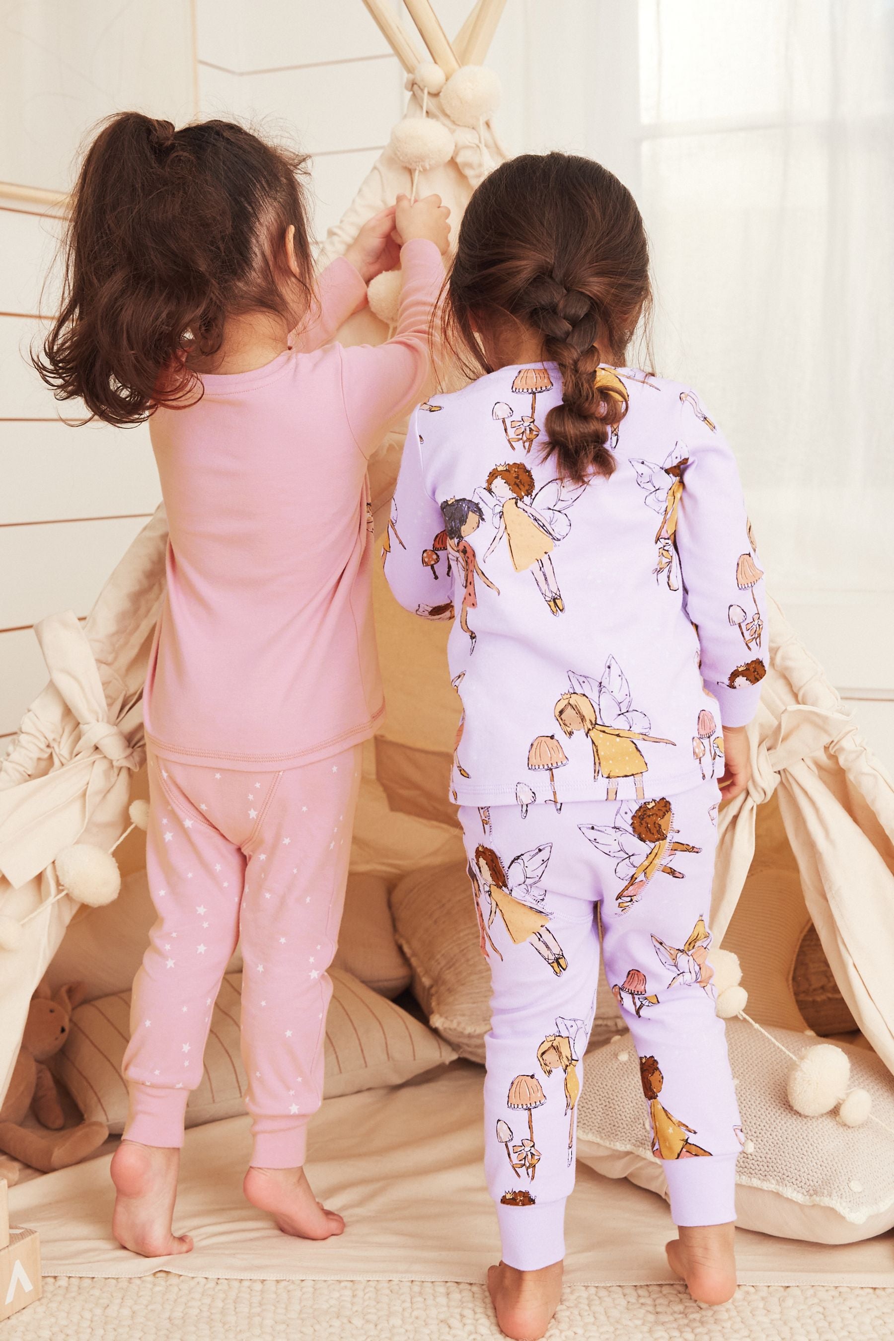 Pink/Lilac Fairy Graphic Pyjamas 2Pk