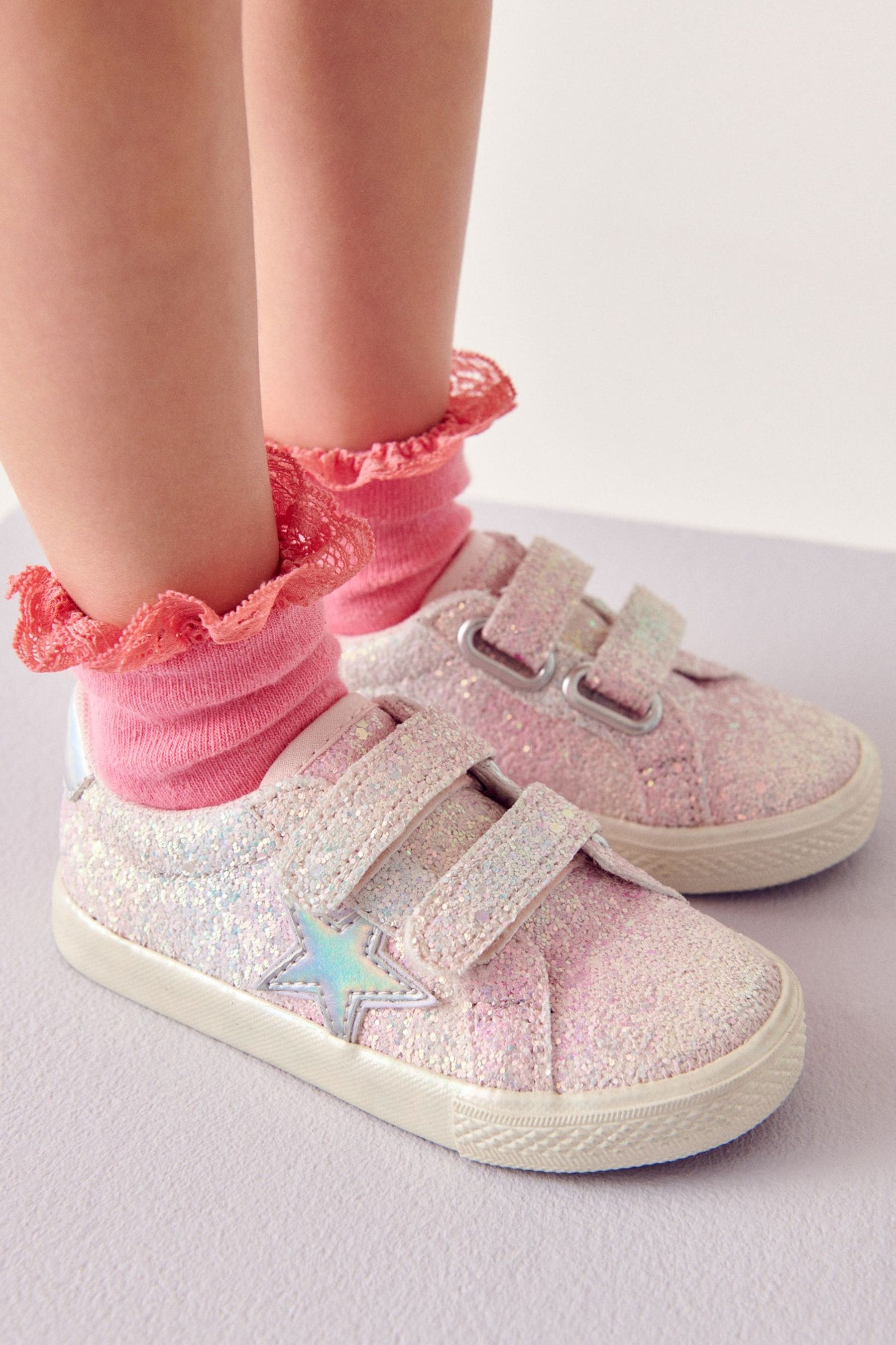 Pink Glitter Star Trainers