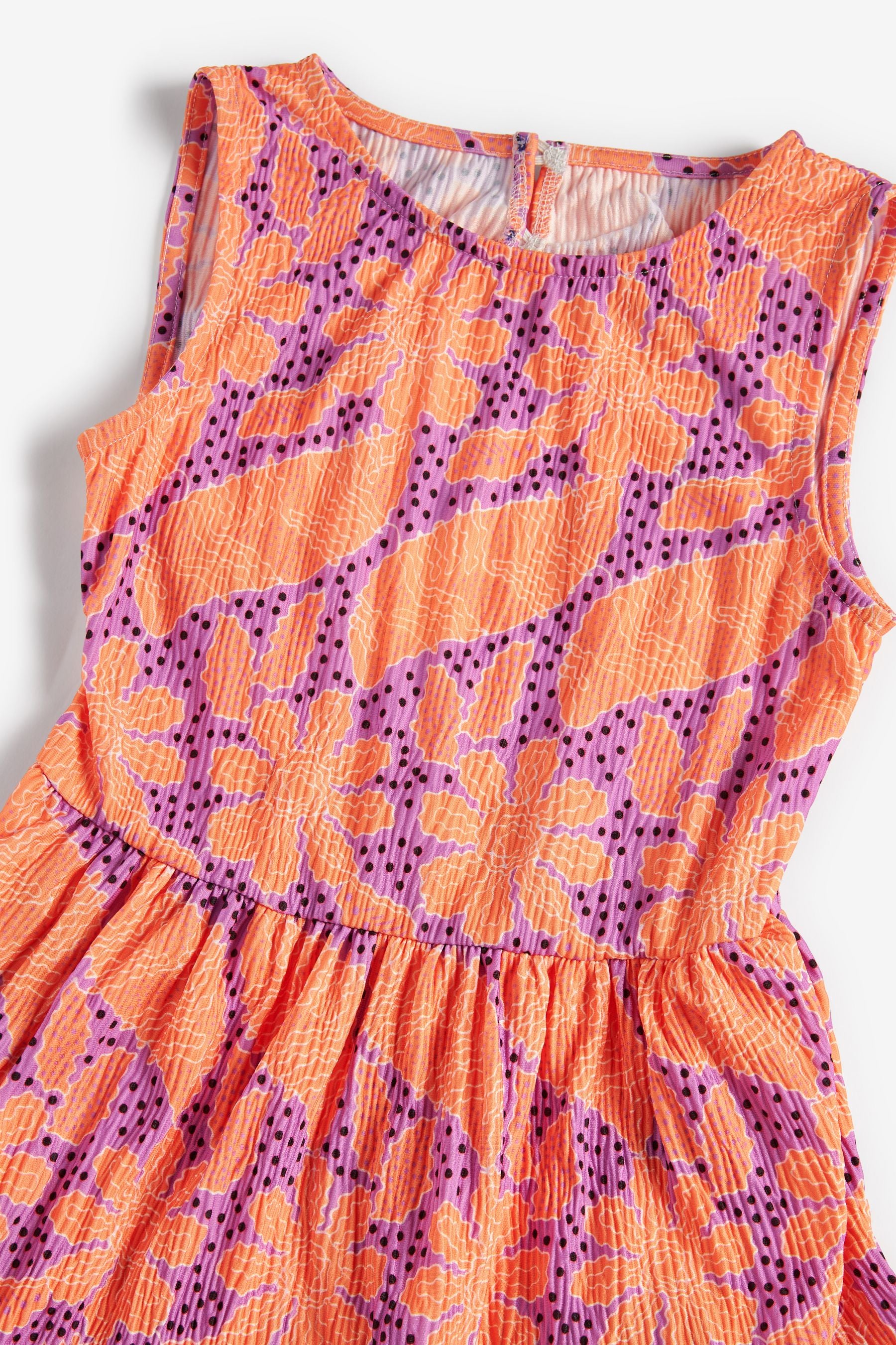 Orange/Pink Floral Tiered Maxi Dress (3-16yrs)