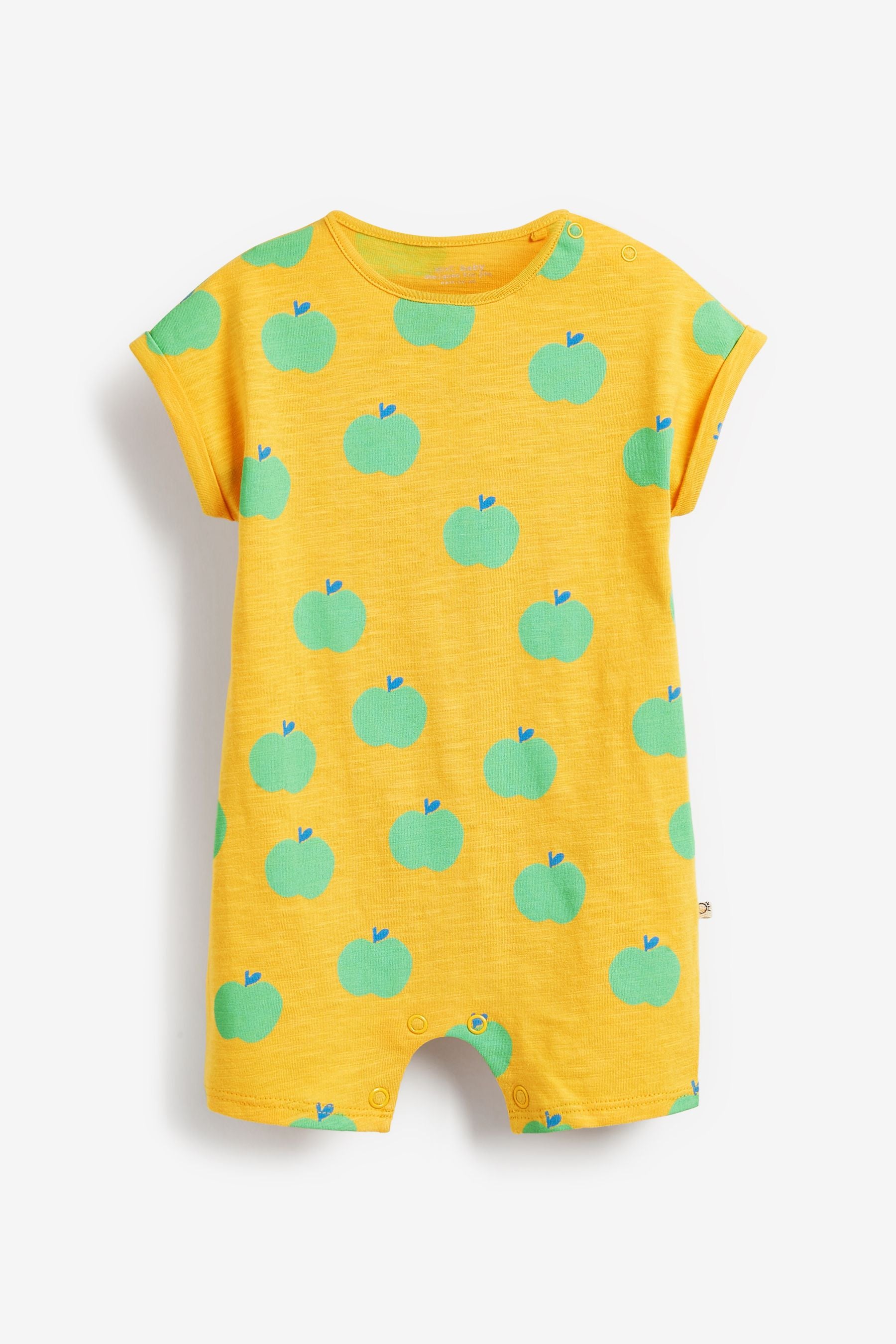 Bright Yellow Smile Face 4 Pack Baby Printed Rompers (0mths-3yrs)