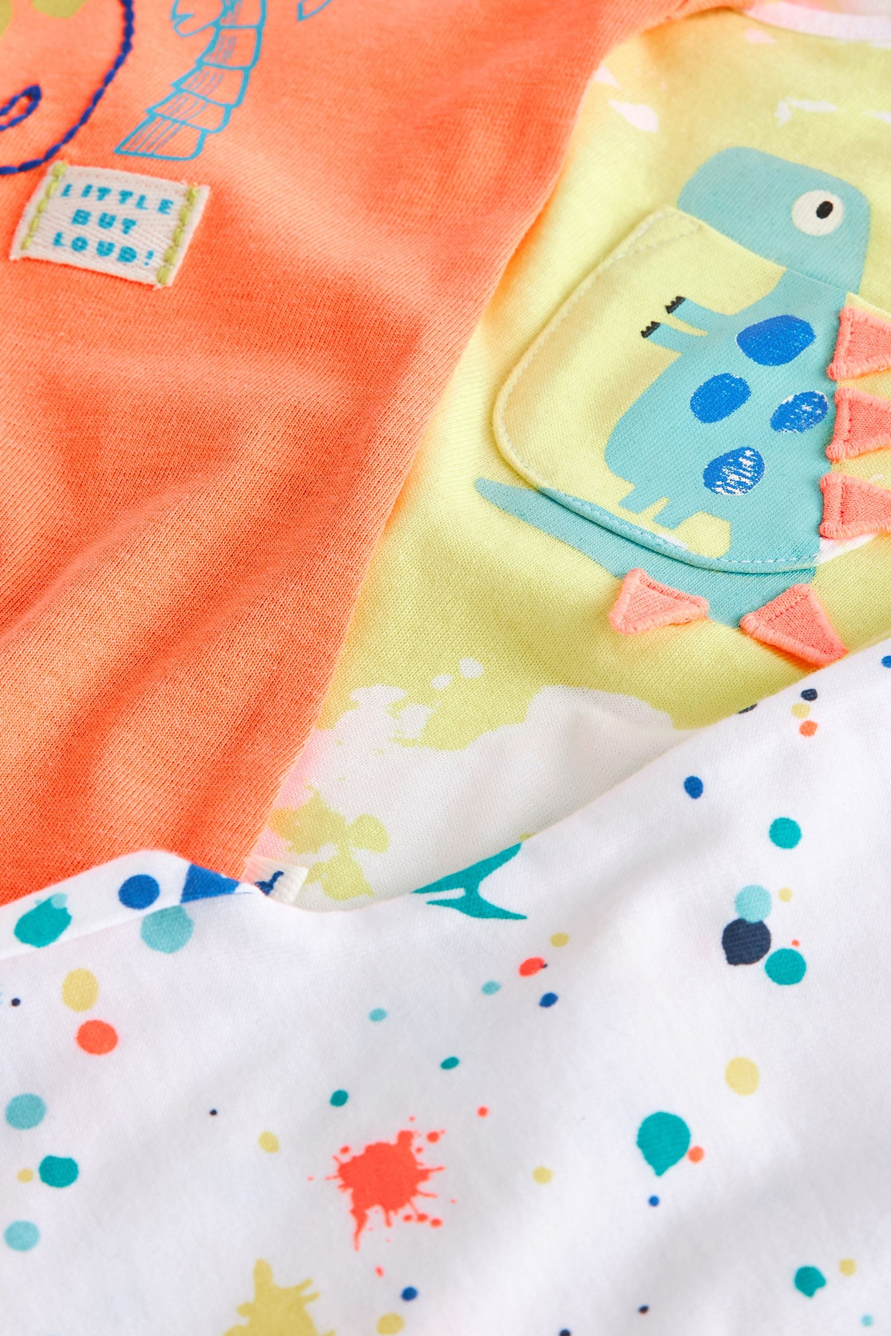 Bright Orange Baby Baby 3 Pack Rompers (0mths-3yrs)