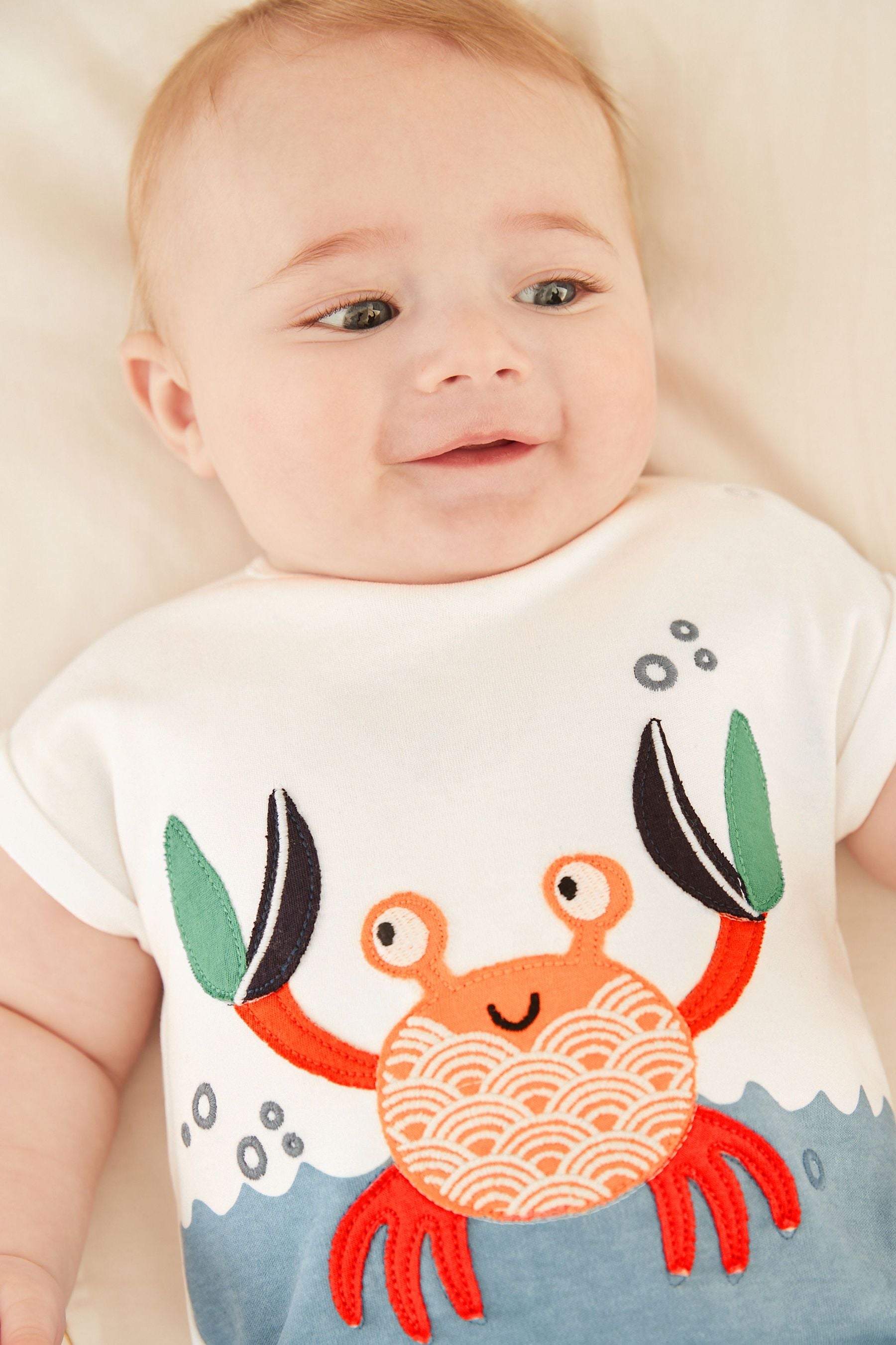 Blue Sealife 5 Pack Print Rompers (0mths-3yrs)