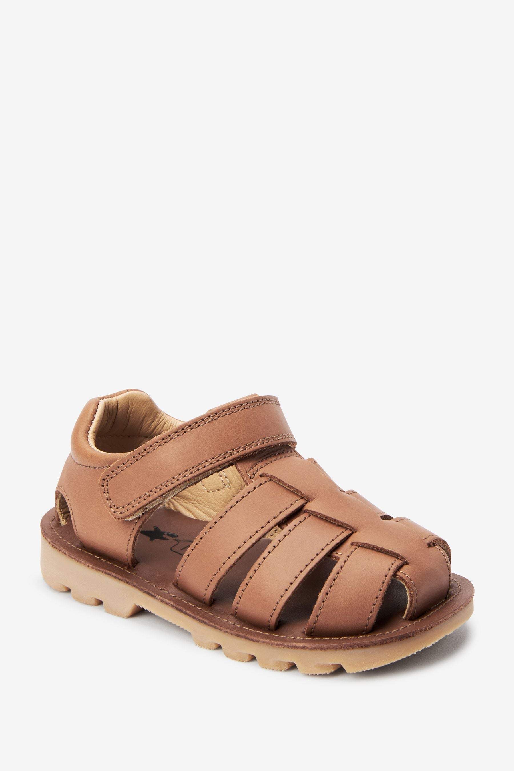 Tan Brown Leather Sandals