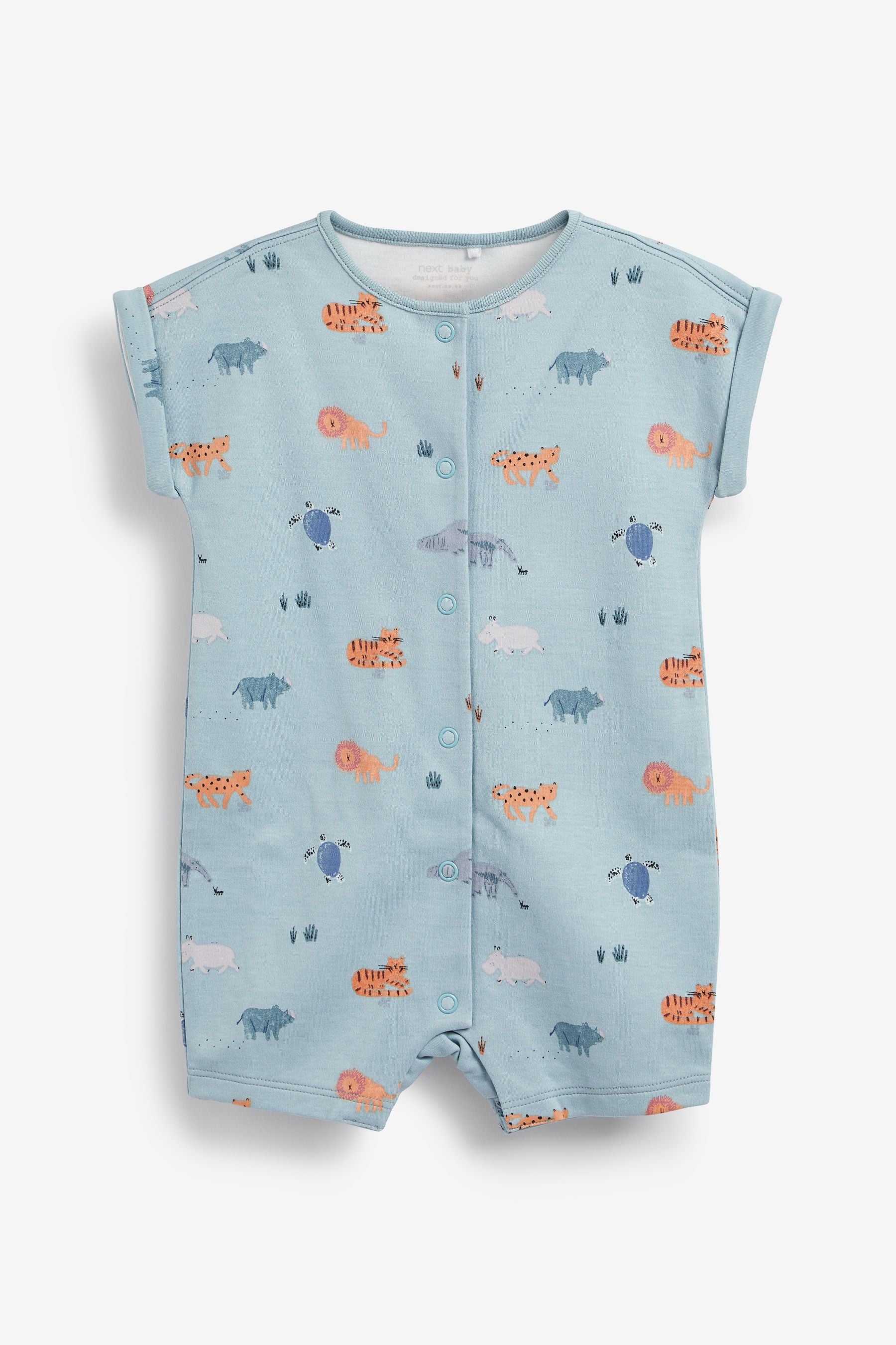 Green Watercolour Character 4 Pack Baby Printed Rompers (0mths-3yrs)