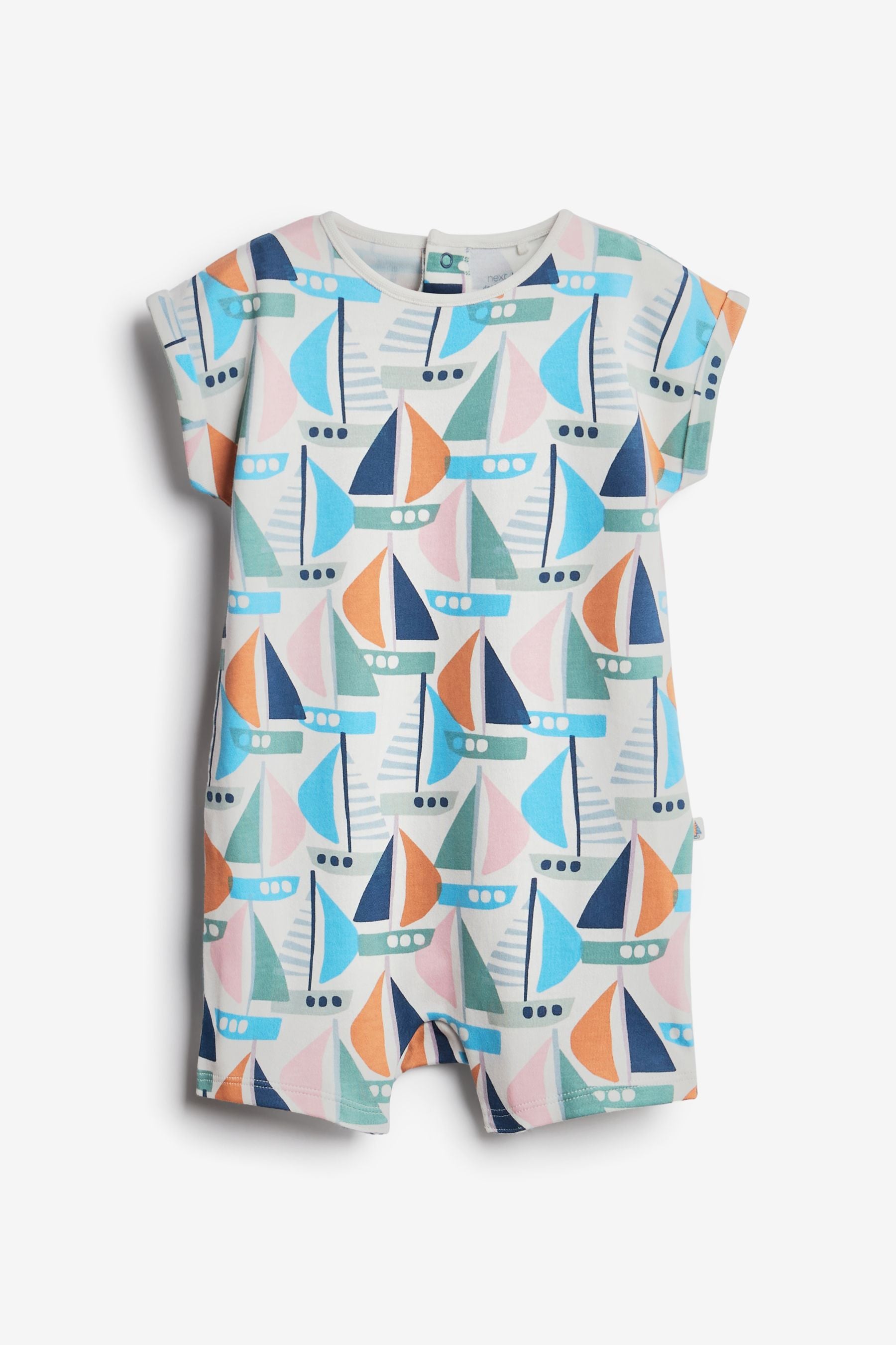 Blue Boat 4 Pack Baby Printed Rompers (0mths-3yrs)