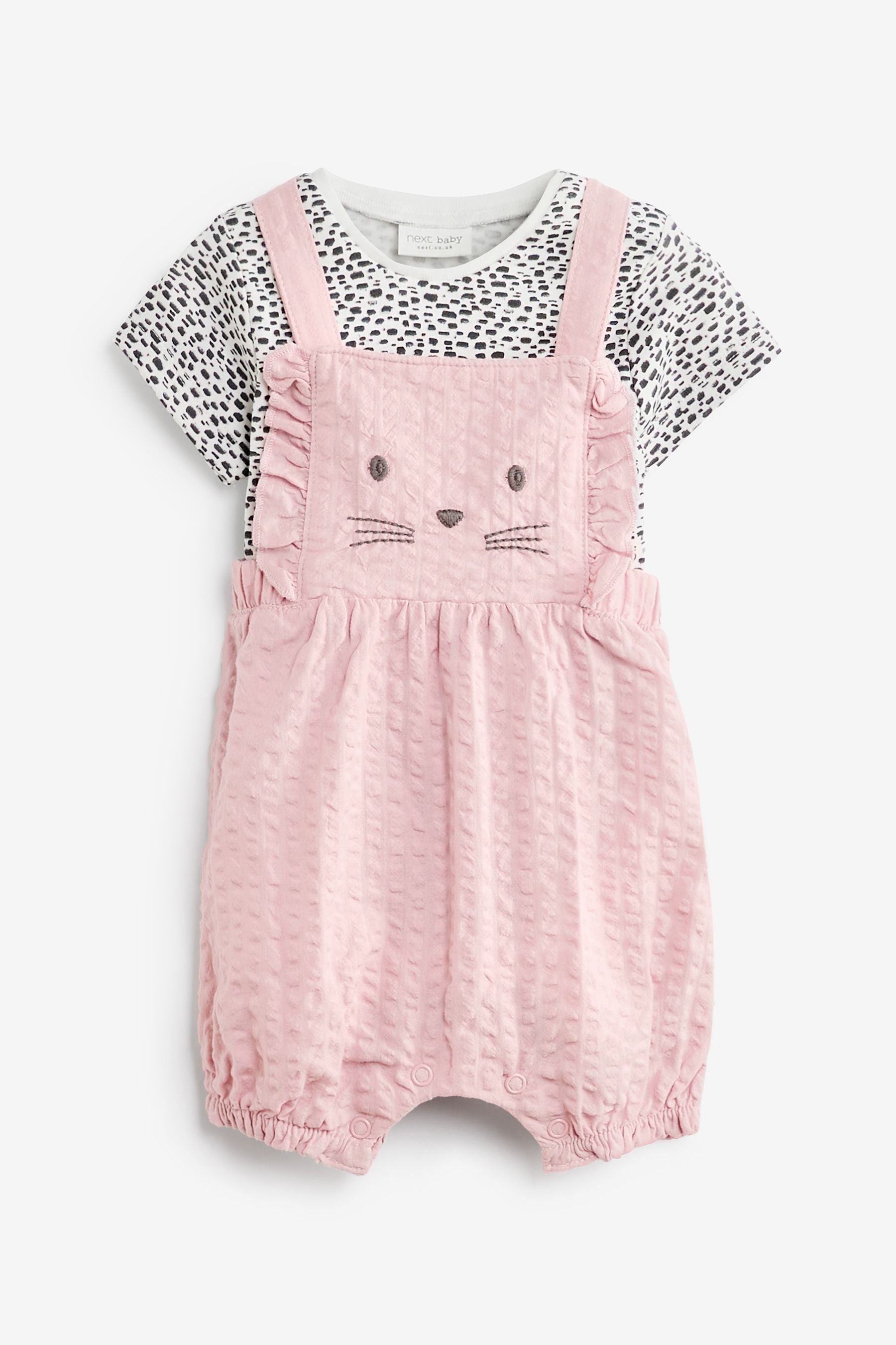 Pink Character Baby 2 Piece Dungarees And Bodysuit Set (0mths-2yrs)