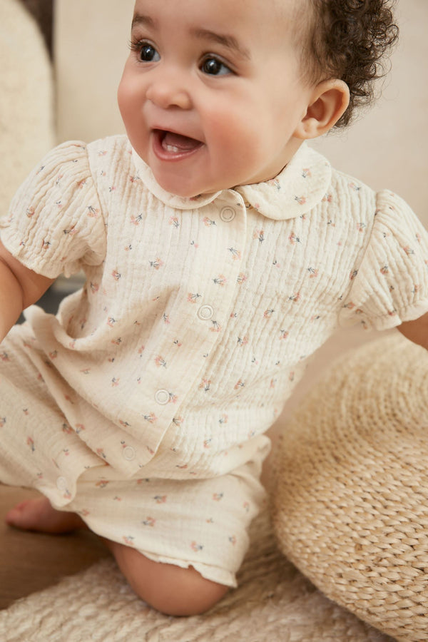 Cream/Red Pyjama Romper (0mths-3yrs)