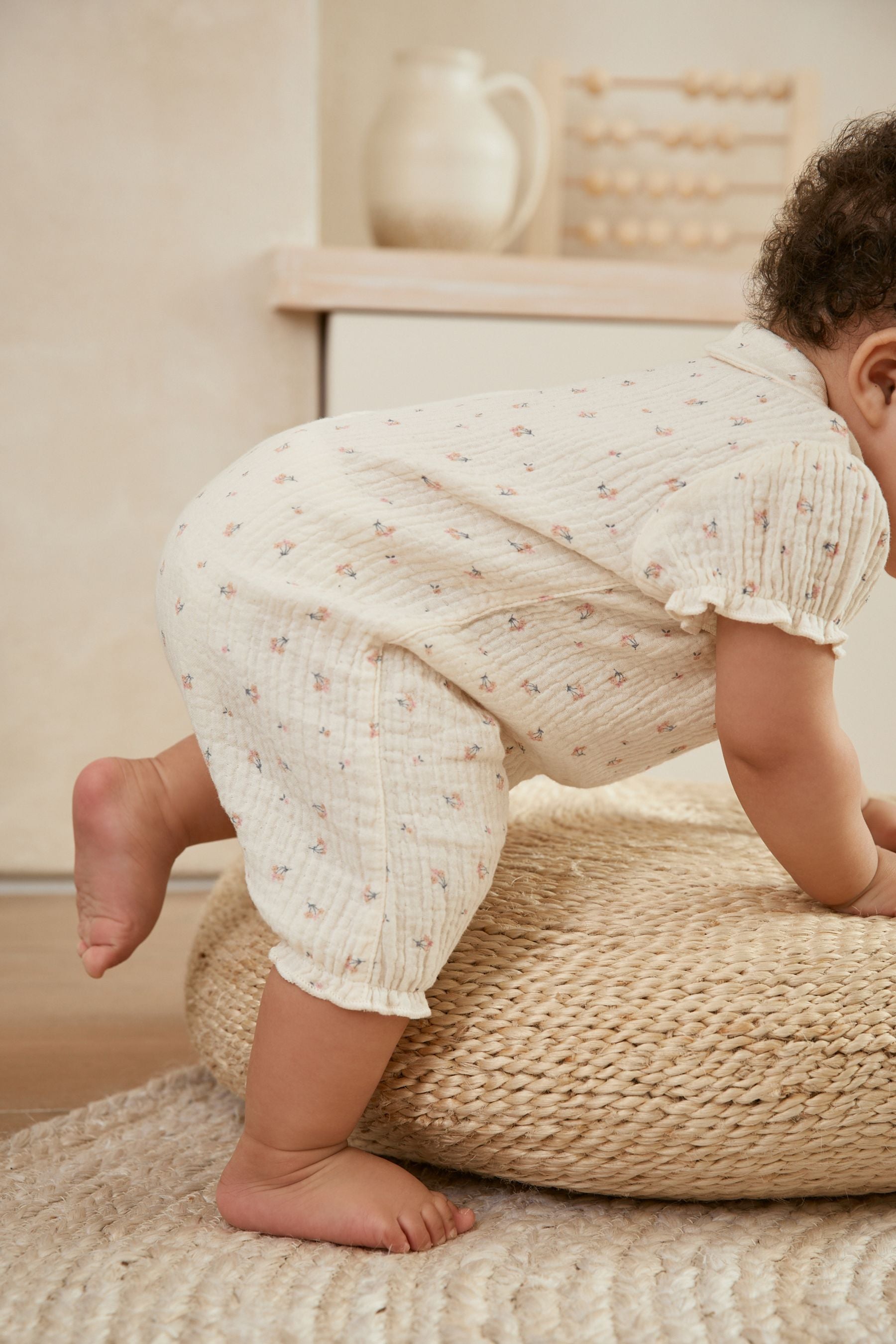 Cream/Red Pyjama Romper (0mths-3yrs)