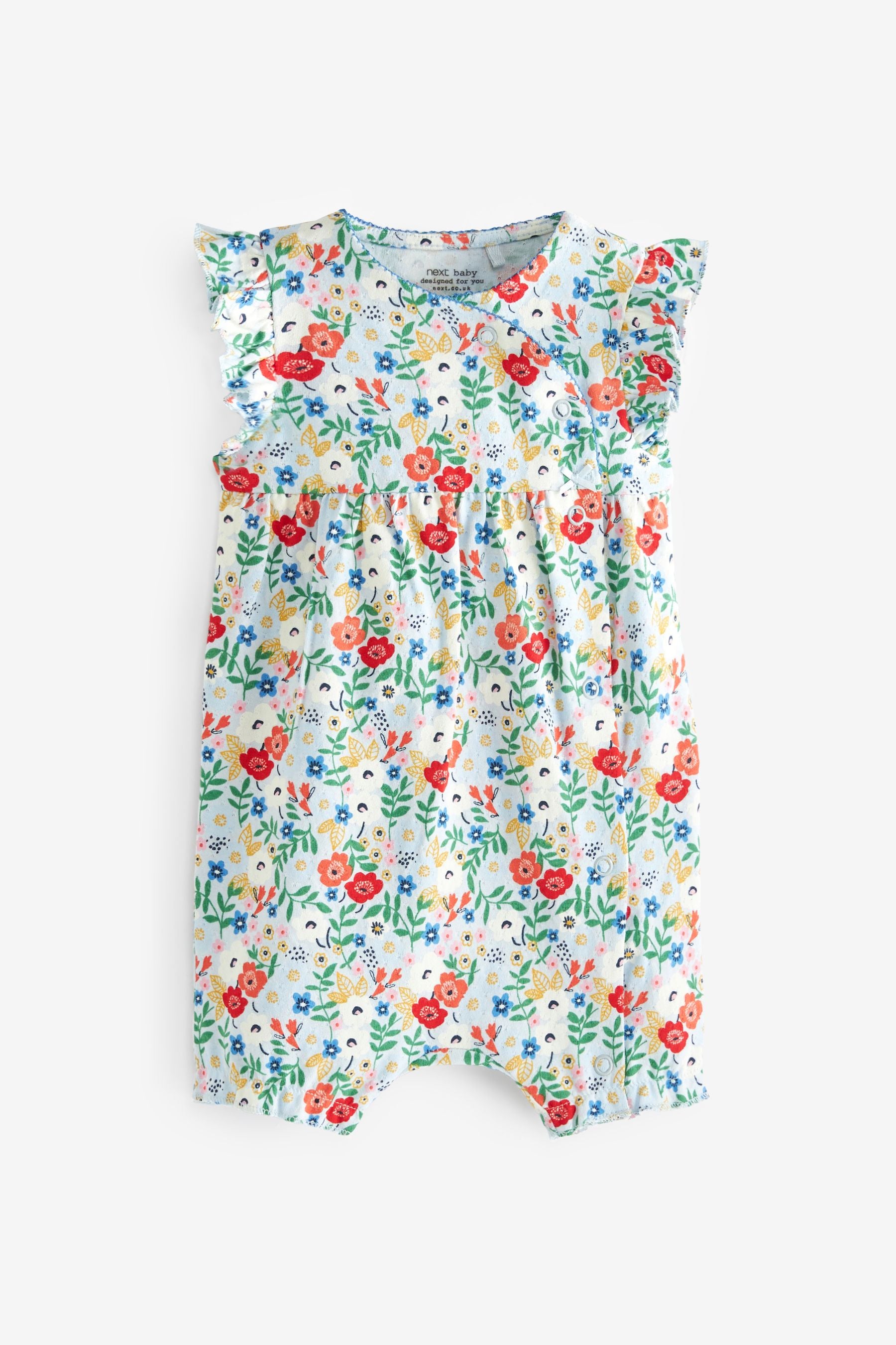 Red/Blue Floral Baby 2 Pack Rompers (0mths-3yrs)