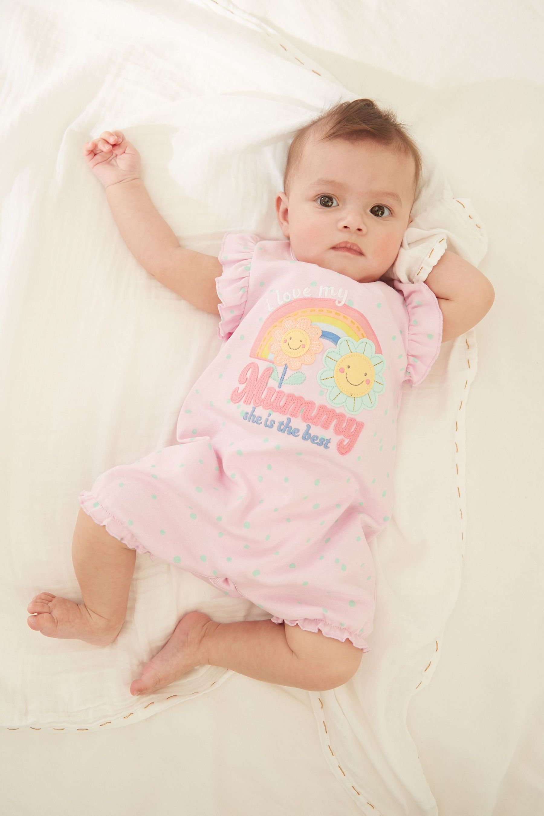 Pink Mummy Retro Baby Single Romper (0mths-3yrs)