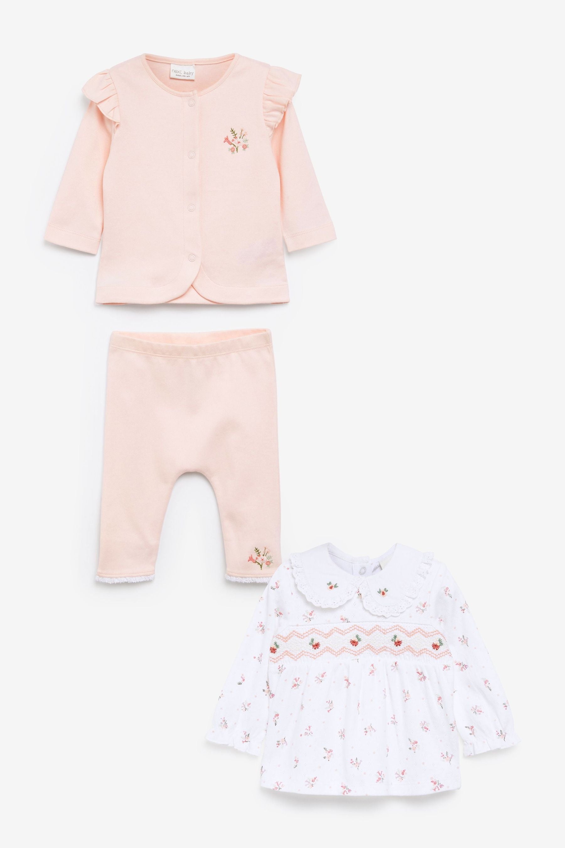 Pink Baby 3 Piece Jacket, T-Shirt and Legging Set (0mths-2yrs)