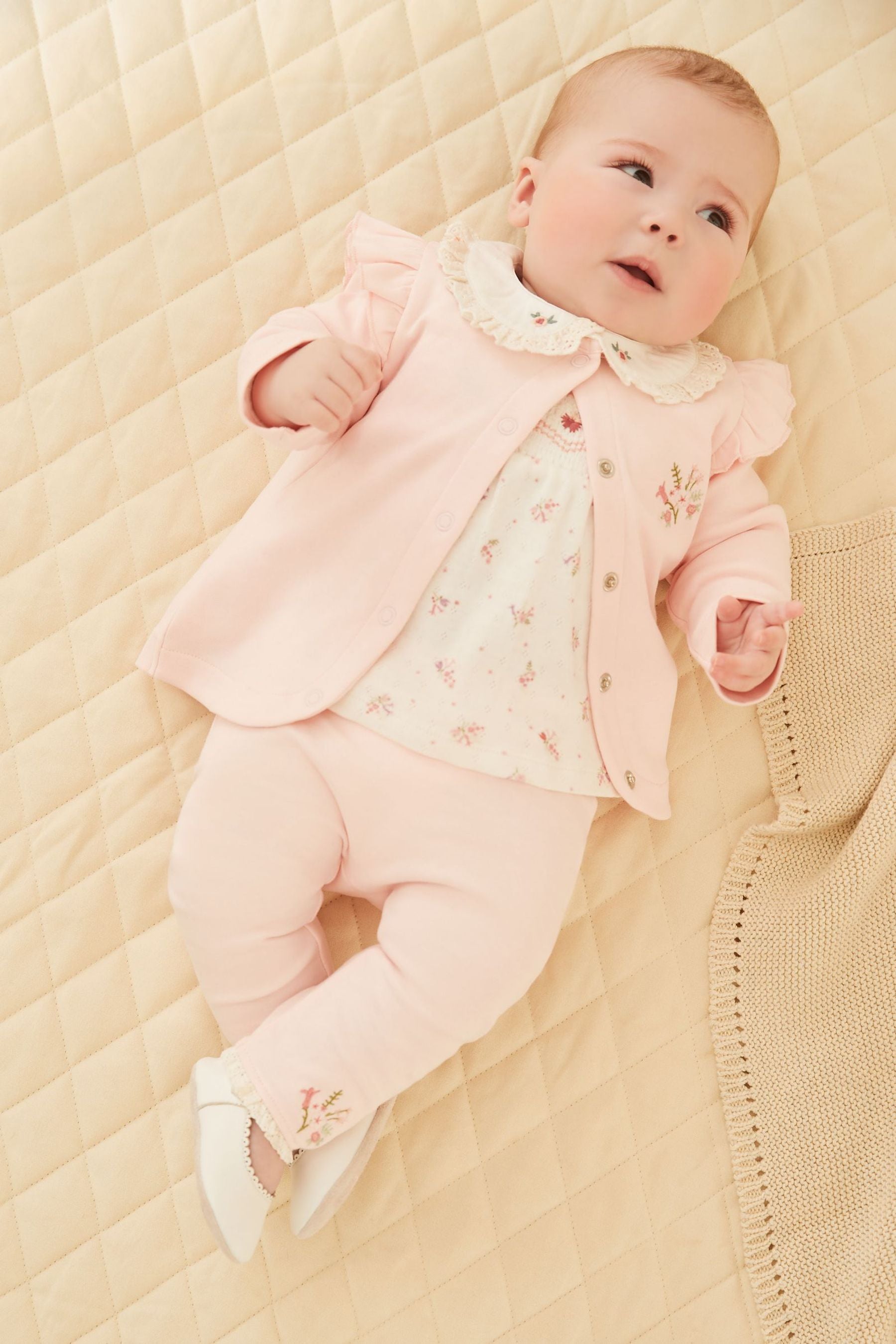 Pink Baby 3 Piece Jacket, T-Shirt and Legging Set (0mths-2yrs)