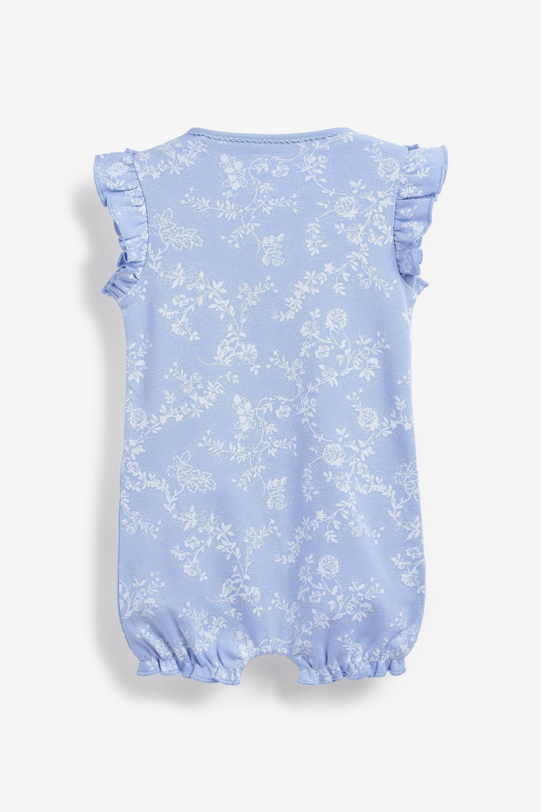 Blue Floral 3 Pack Rompers (0mths-3yrs)