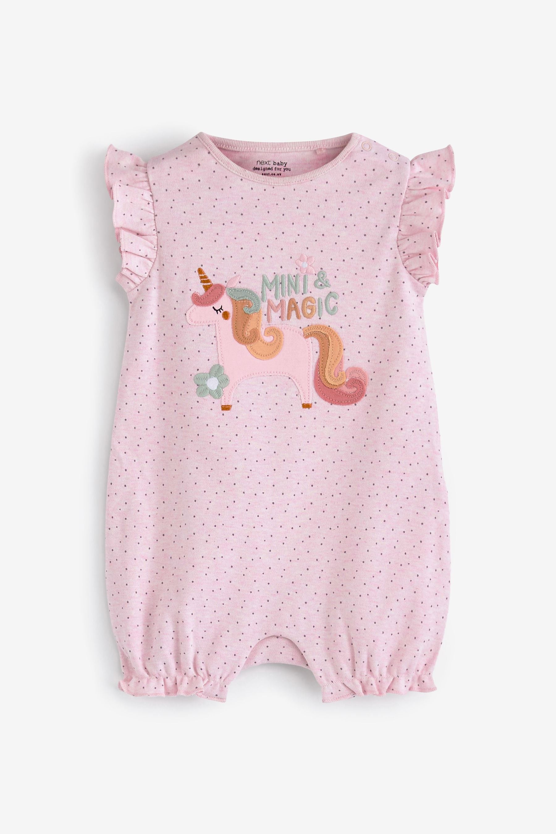 Pink Unicorn Baby 3 Pack Rompers (0mths-3yrs)