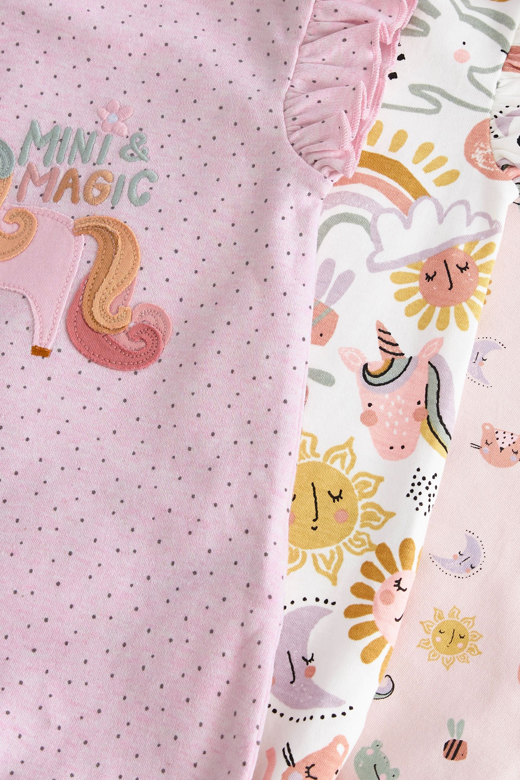 Pink Unicorn Baby 3 Pack Rompers (0mths-3yrs)