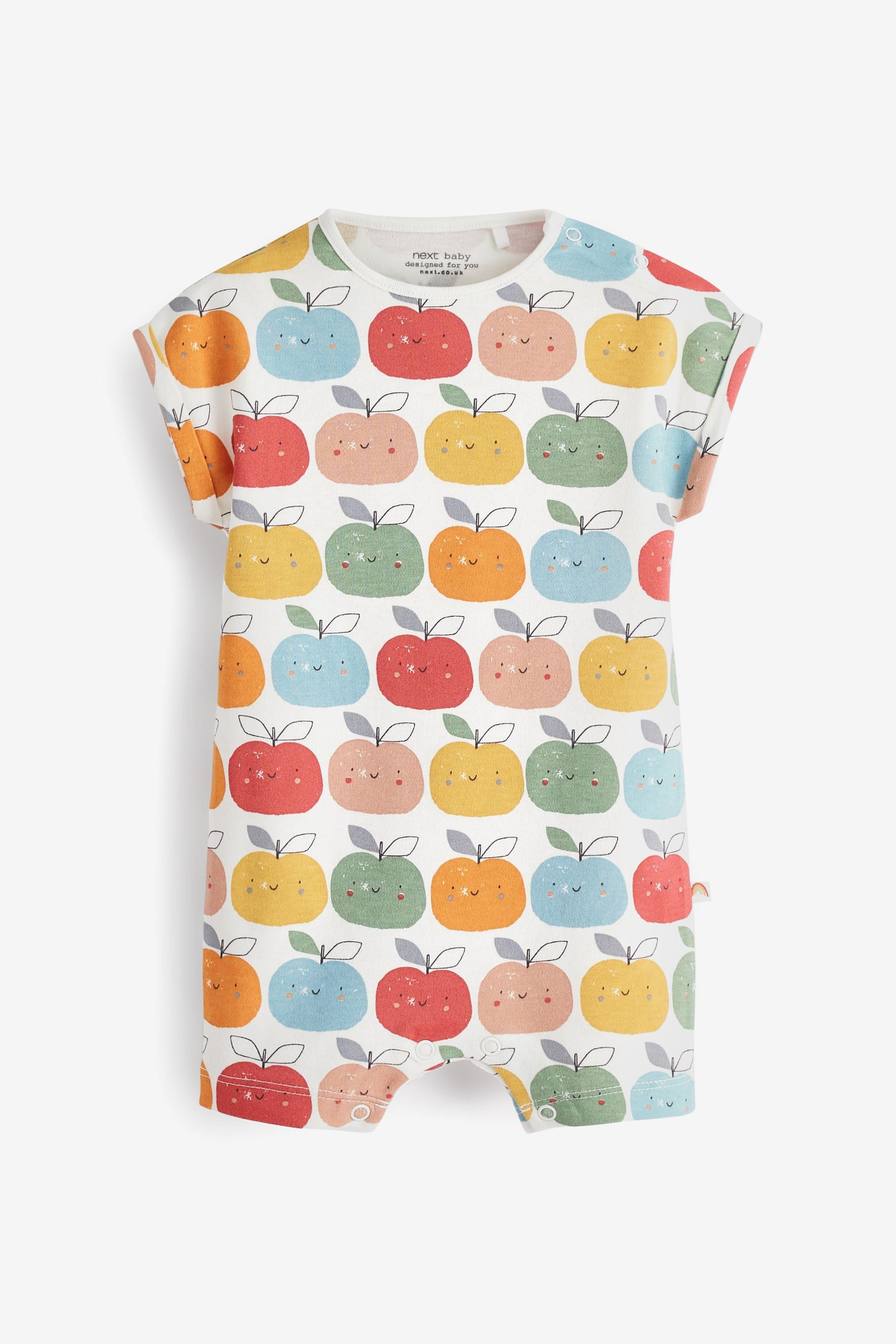 Bright Apple Print 3 Pack Baby Rompers (0mths-3yrs)