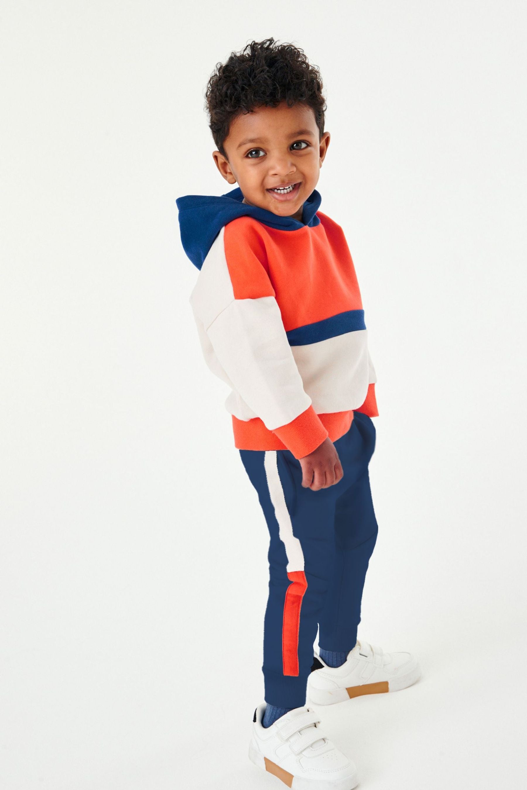 Red Hoodie Jumper And Joggers Colourblock Set (3mths-7yrs)