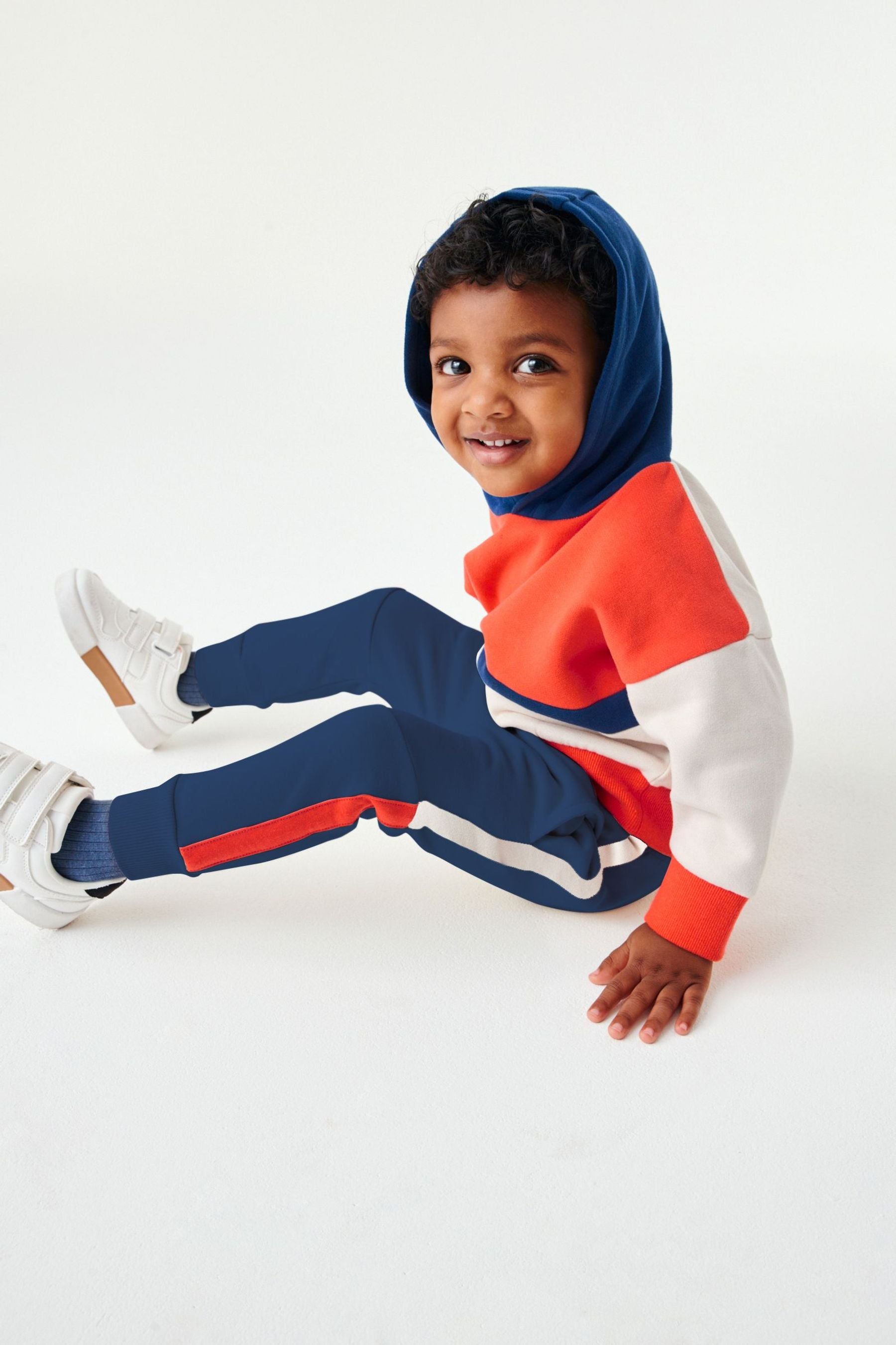 Red Hoodie Jumper And Joggers Colourblock Set (3mths-7yrs)