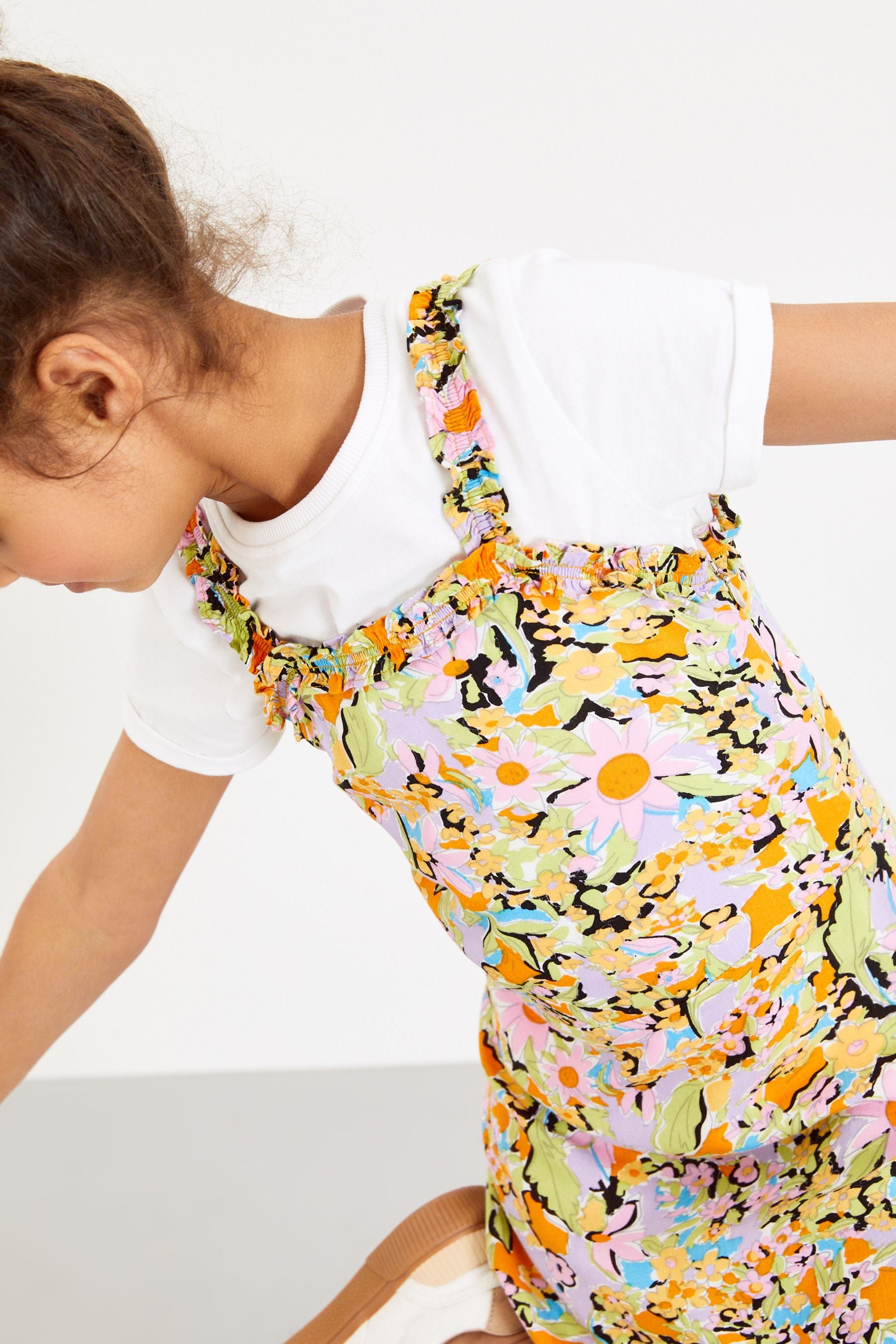 Black Floral Cami Dress And T-Shirt Set (3-16yrs)