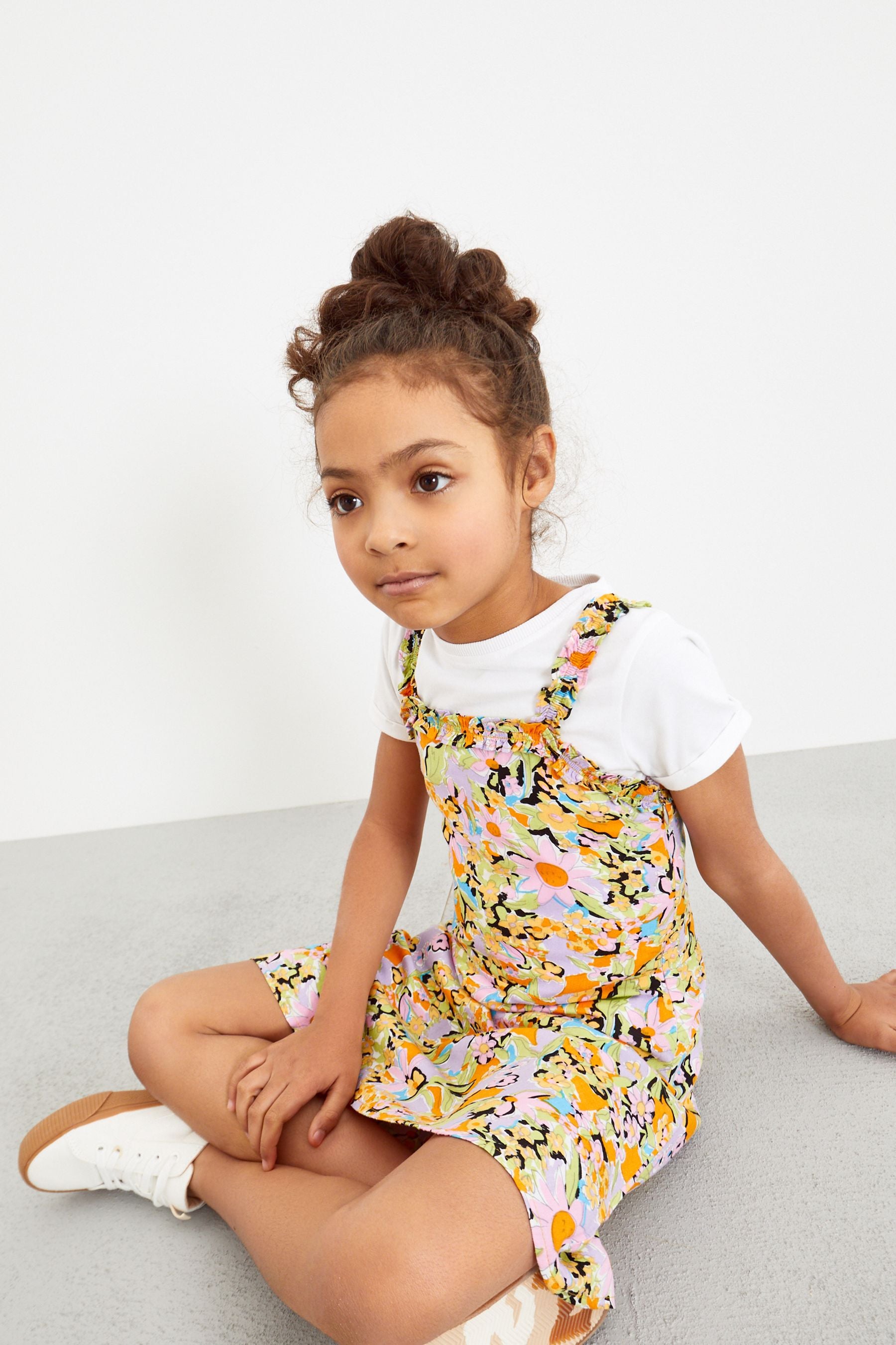 Black Floral Cami Dress And T-Shirt Set (3-16yrs)