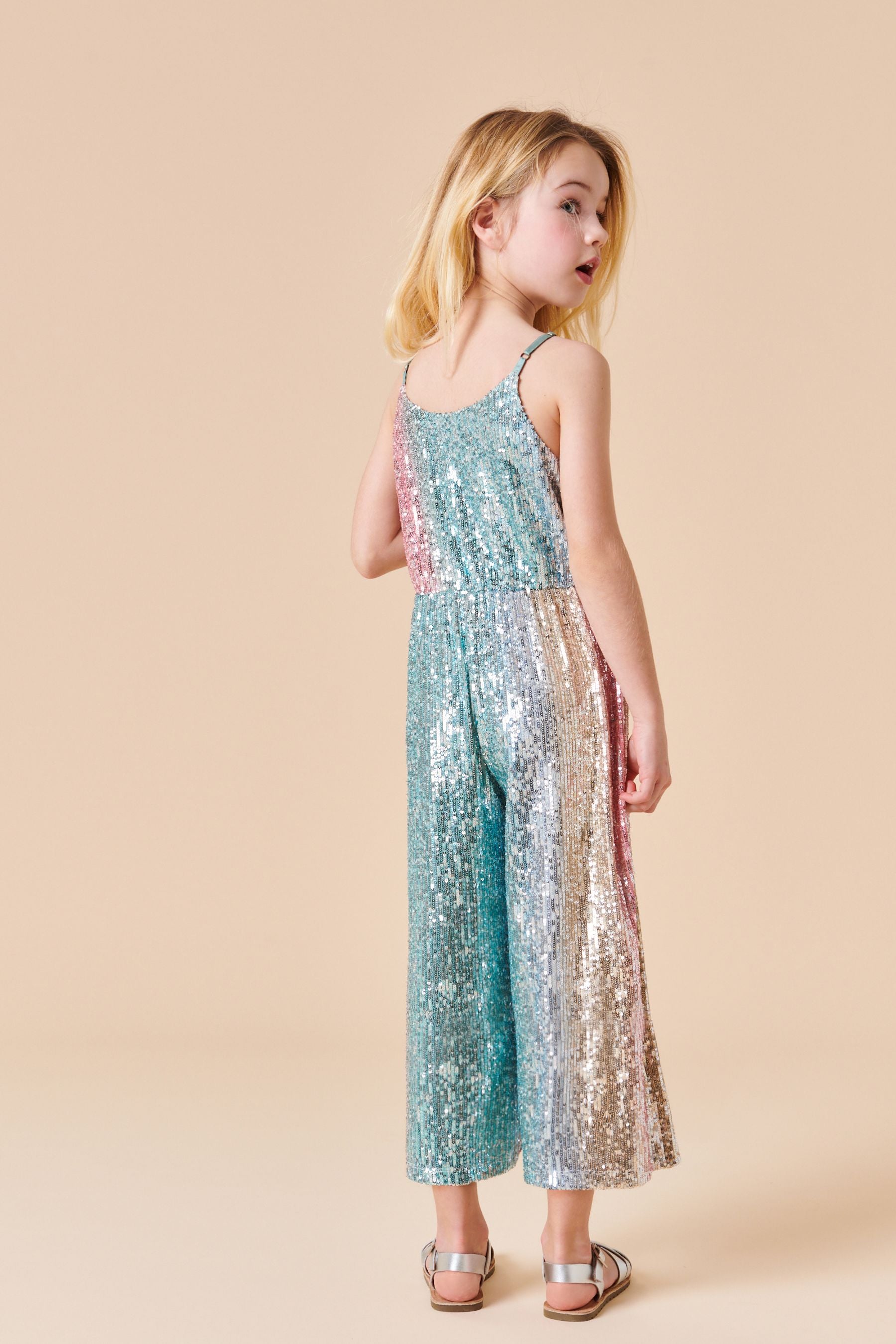 Pastel Rainbow Sequin Jumpsuit (3-16yrs)