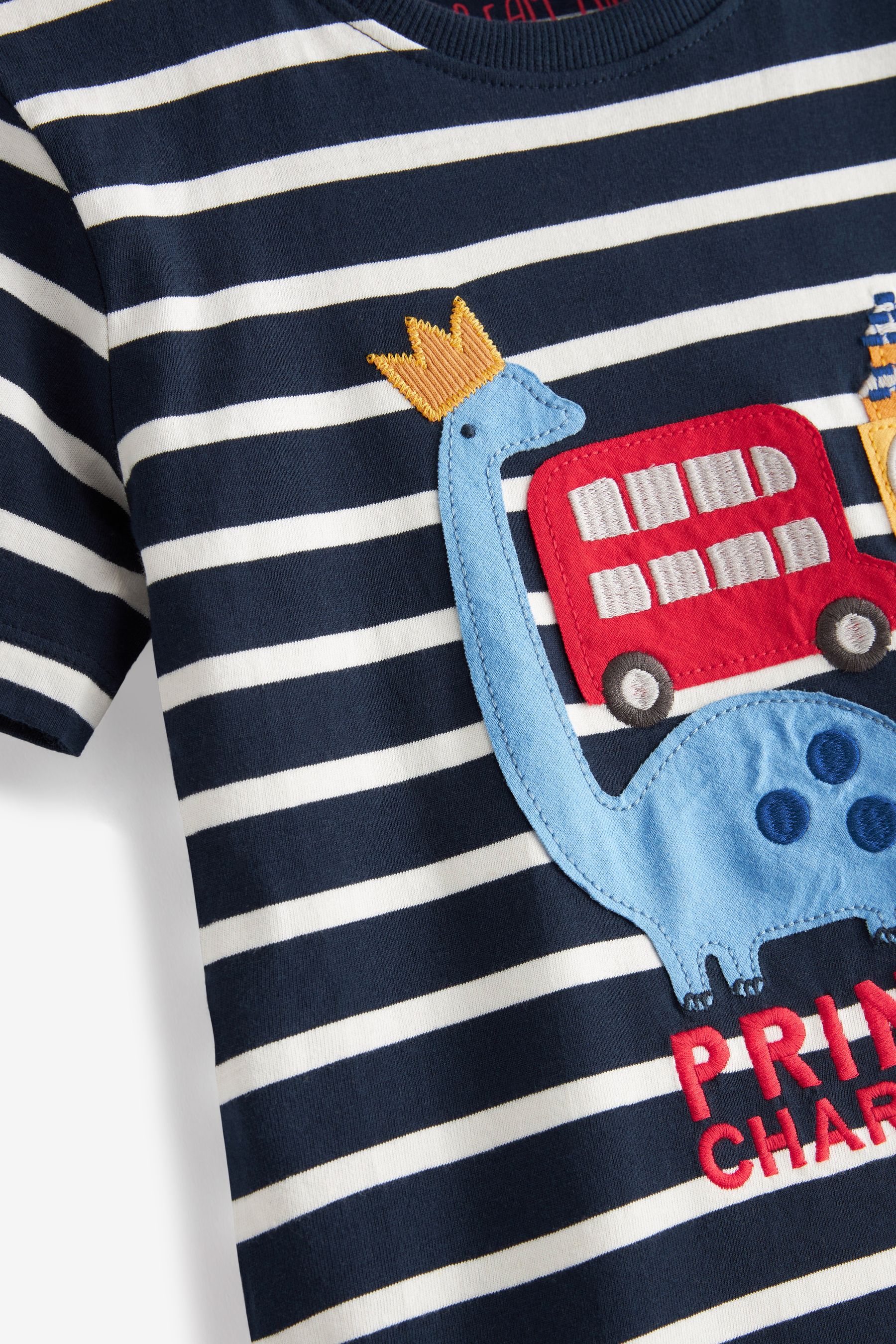 Blue/White London Dinosaur 2 Pack Short Pyjamas (9mths-10yrs)