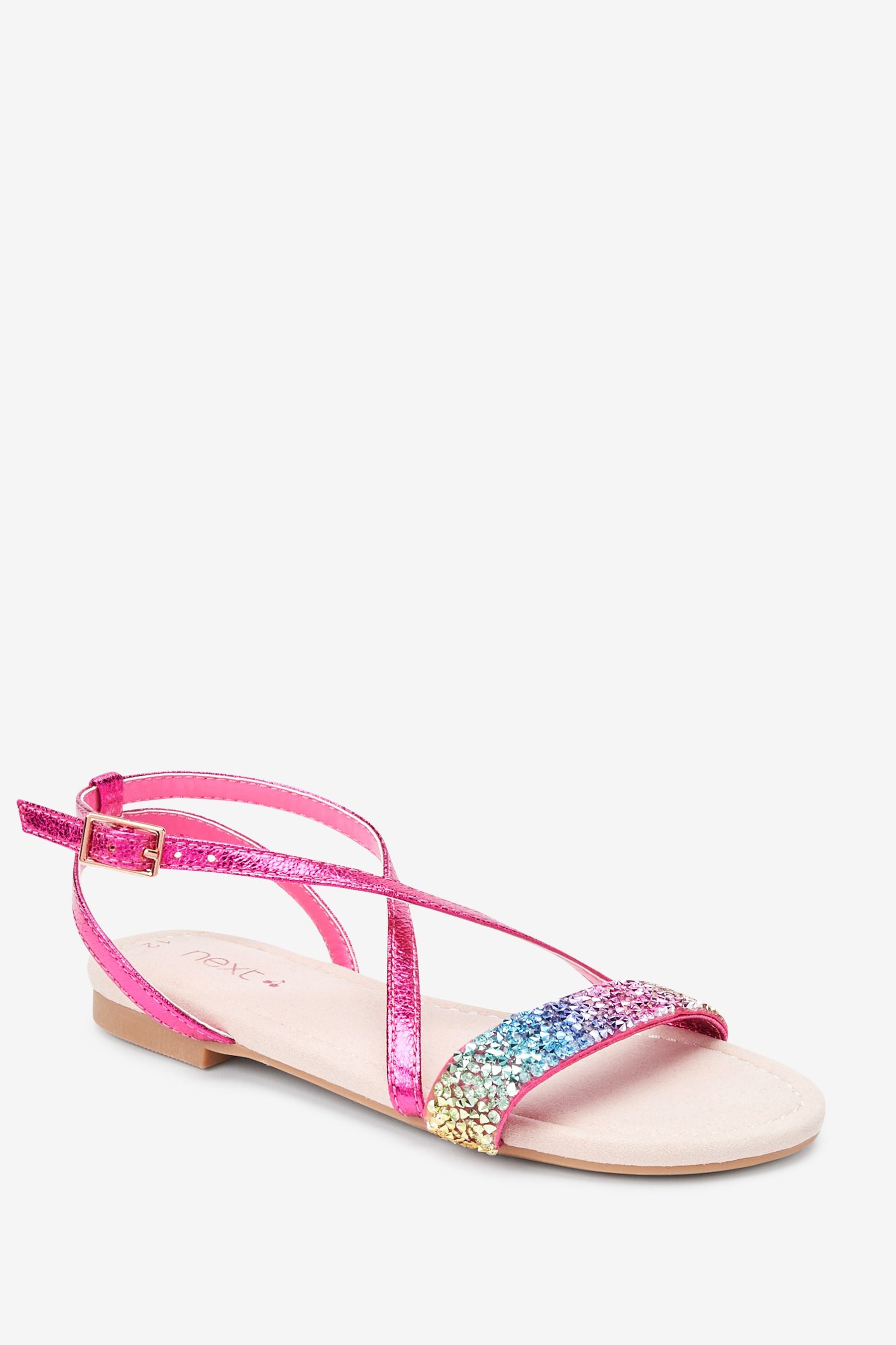 Rainbow Crystal Occasion Sandals