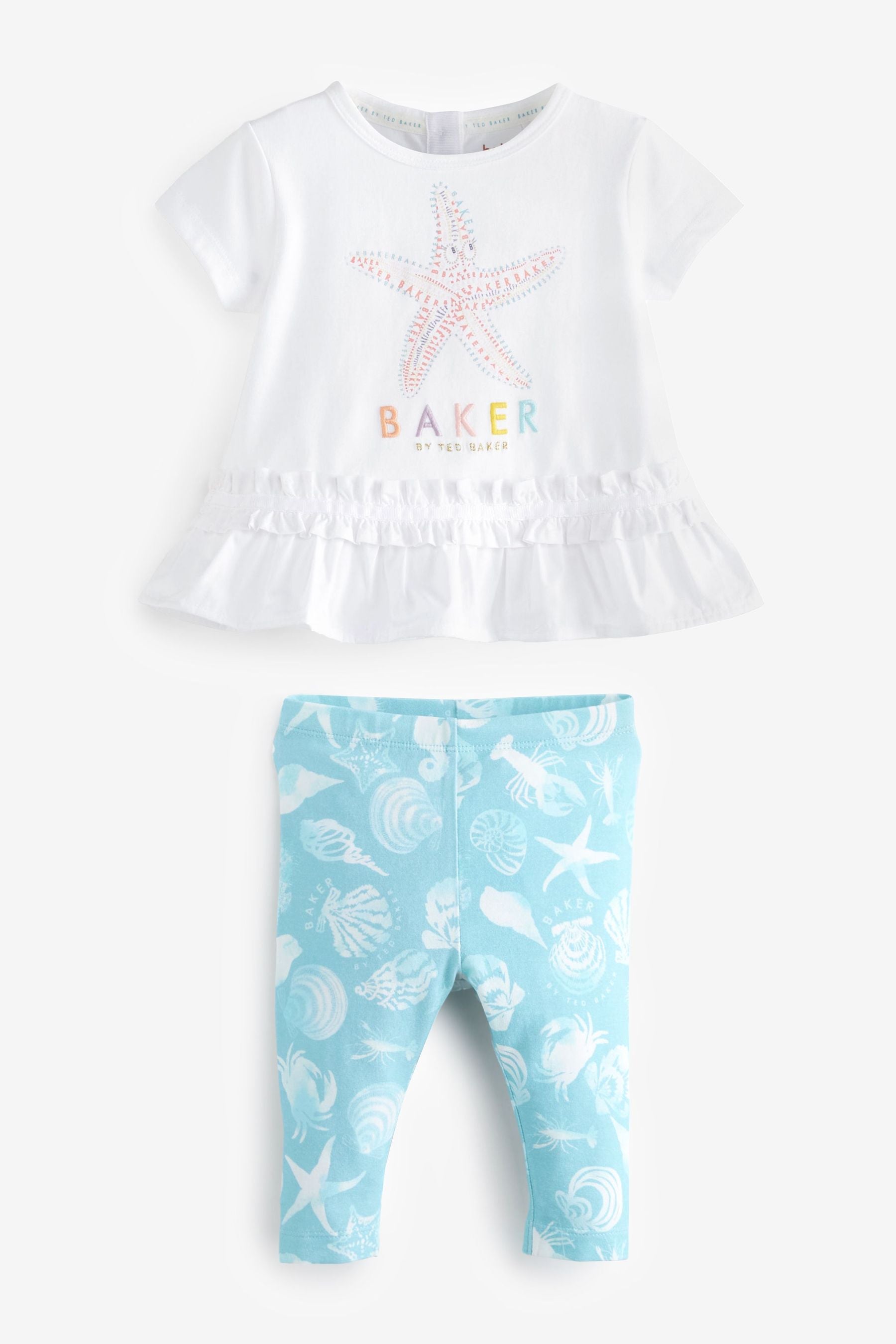 White Baker by Ted Baker White Starfish T-Shirt And Leggings Set